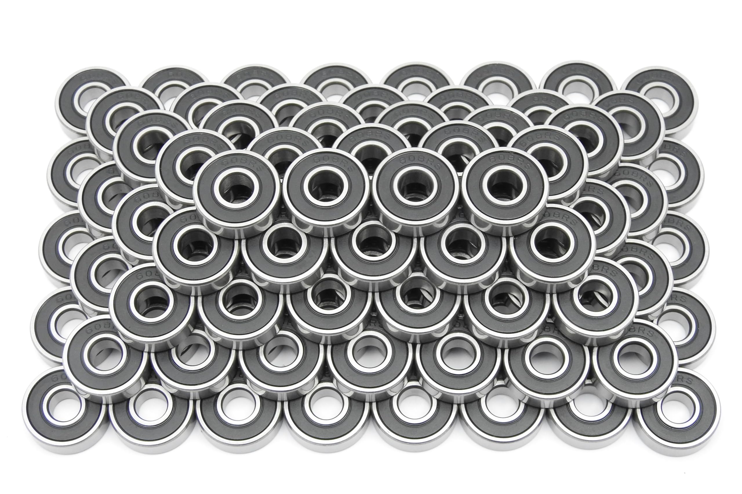 100 Stück Kugellager 608 2RS / 8x22x7 mm, Rillenkugellager 608 RS
