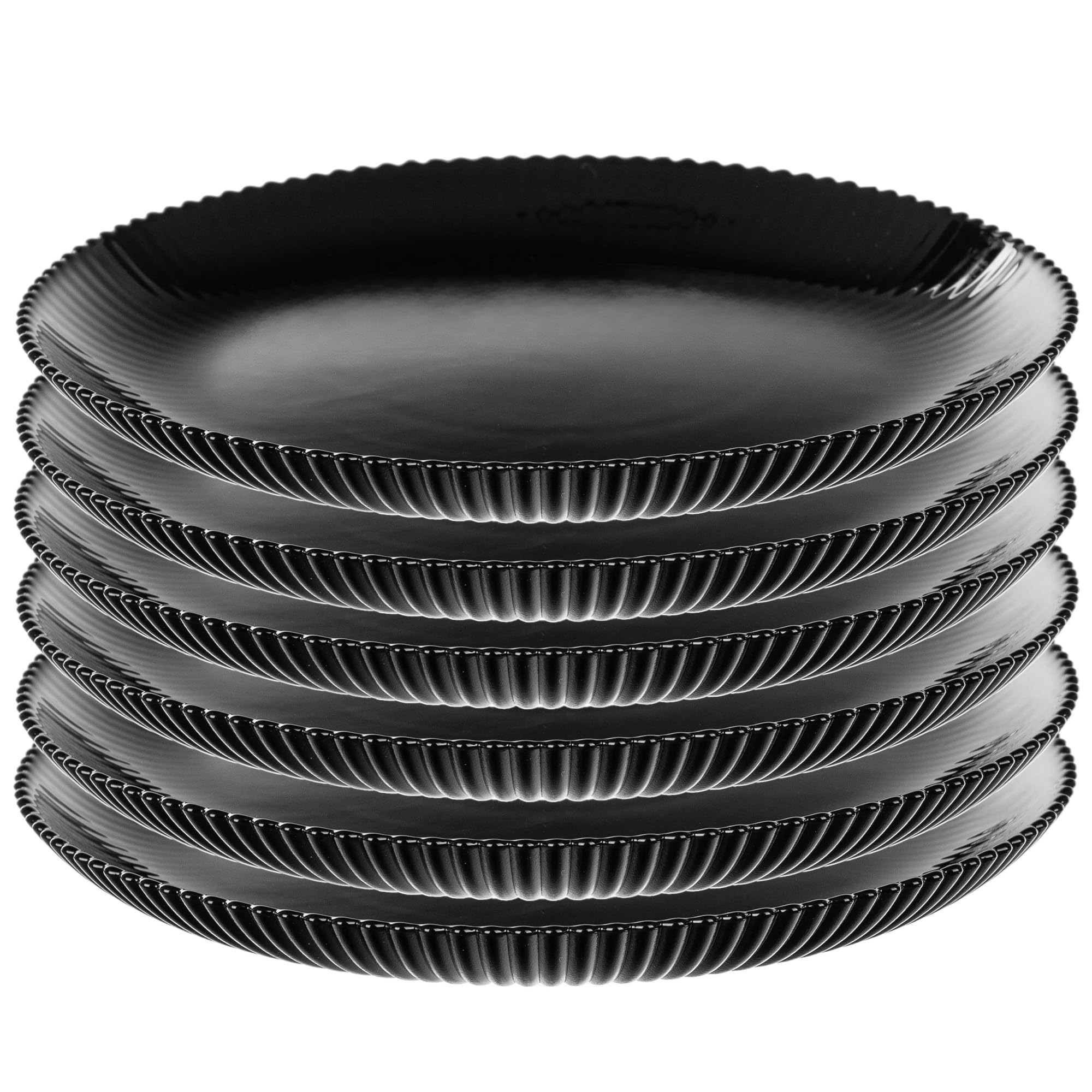 KADAX Piatti da dessert 19 cm in set da 6 piatti da colazione in vetro opalino, piatti piccoli per torte, dessert e colazione, lavabili in lavastoviglie (nero)