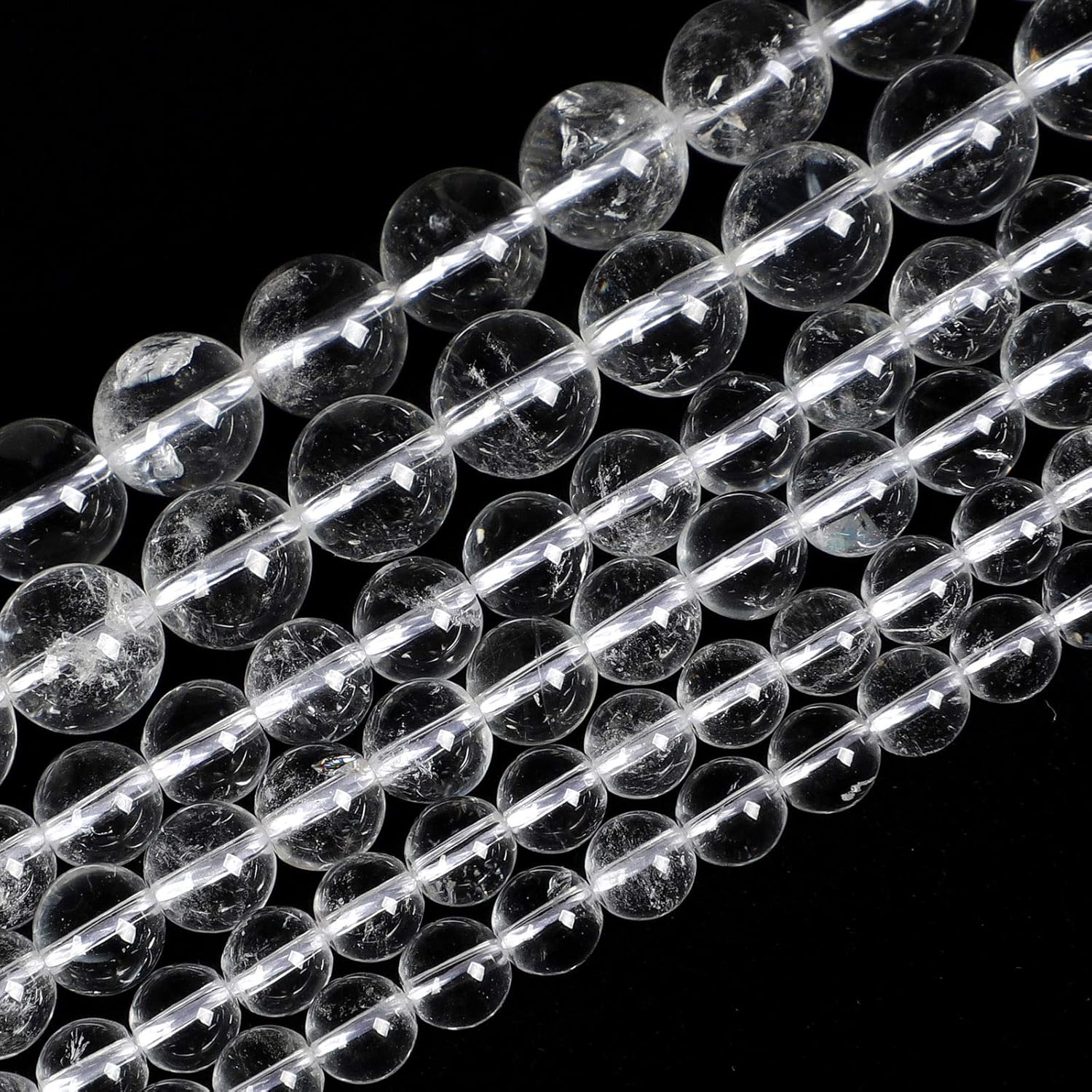 45pcs 8mm White Crystal Quartz Gemstones,Natural Stone Beads for Jewelry Making (Bracelet,Necklace, Earrings), Energy Stone Healing Power-Enjoy DIY Making White Crystal Quartz 8mm