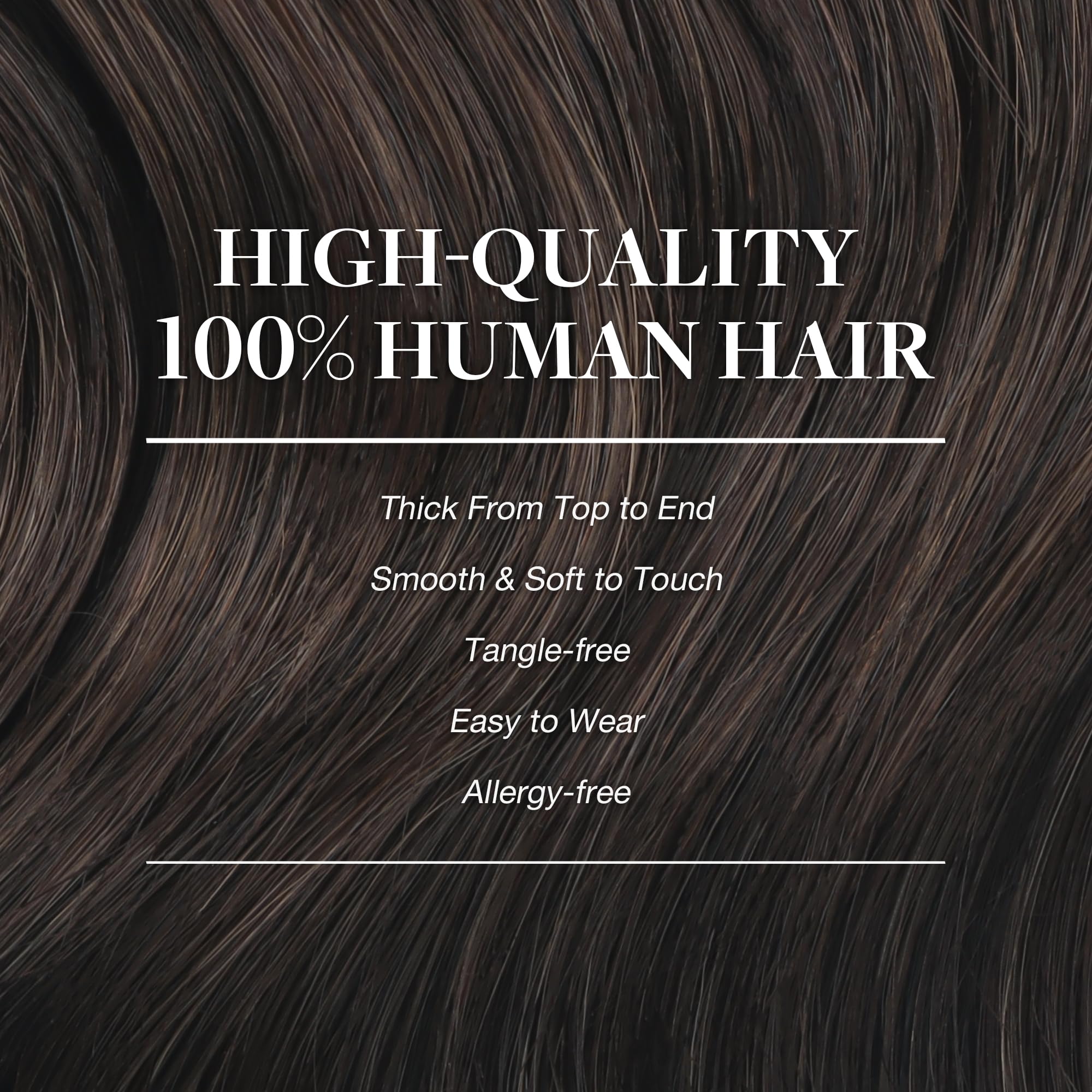 GOO GOO Clip in Hair Extensions Human Hair, 18inch 150g 9Pcs, #2 Dark Brown, Hair extensions for women, Human Hair Extensions Clip in — view 5