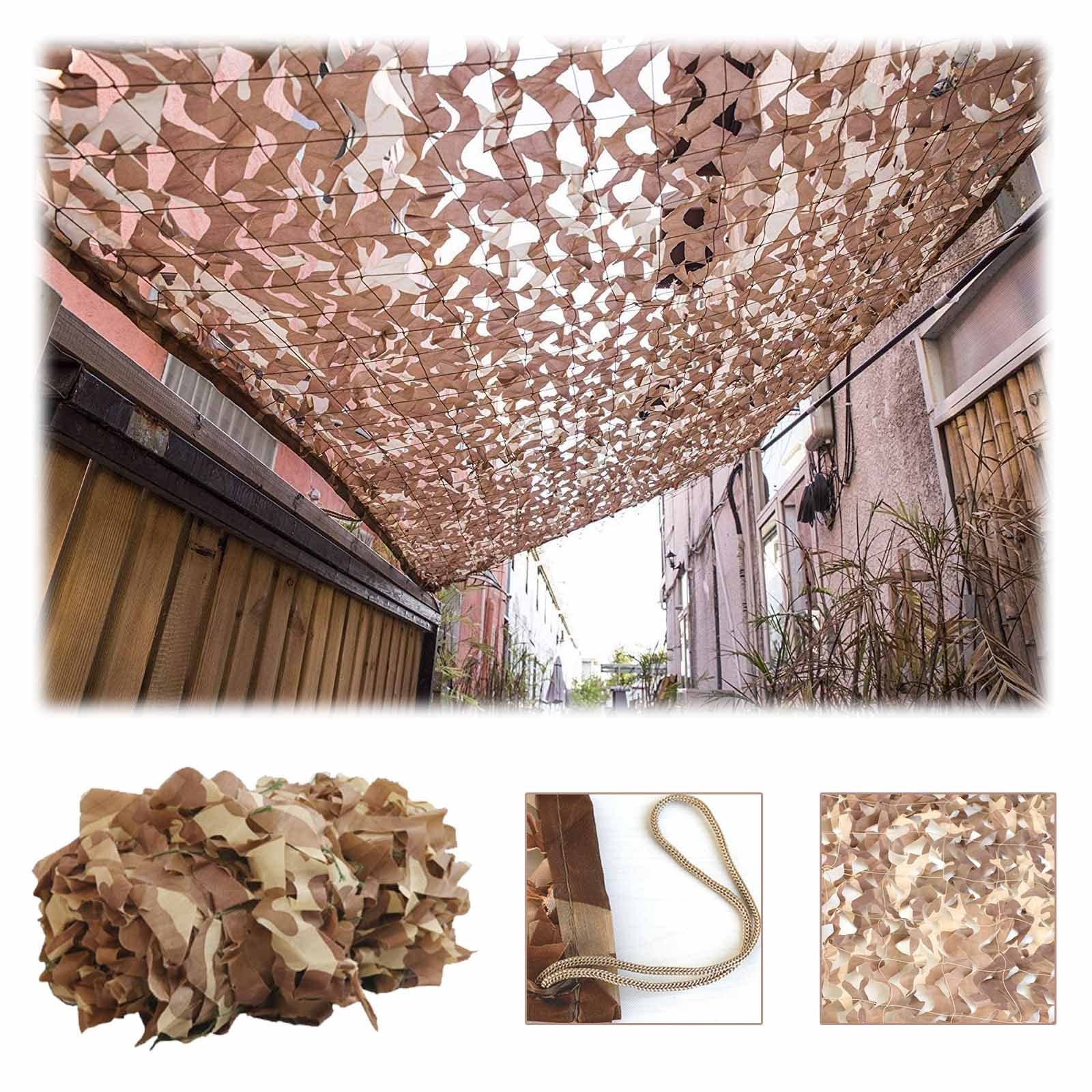 Jolan Sunscreen Camouflage Netting, Military Reinforced Camouflage Net, Outdoor Sunshade Decorative Net, Hunting Camo Netting, Car Cover, for Garden, Pergola, Patio,Desert-3x6m(9.8 * 19.7ft)