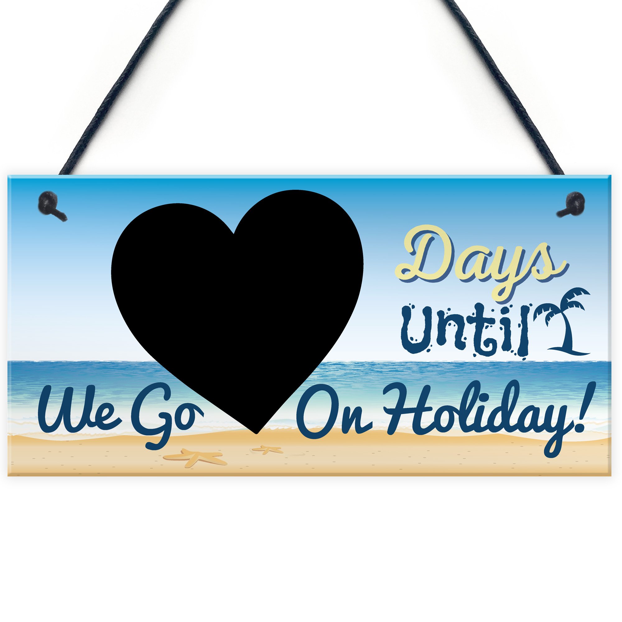 Red Ocean Chalkboard Countdown Days Until Holiday Hanging Plaque Sign Family Door Sign Summer Gift