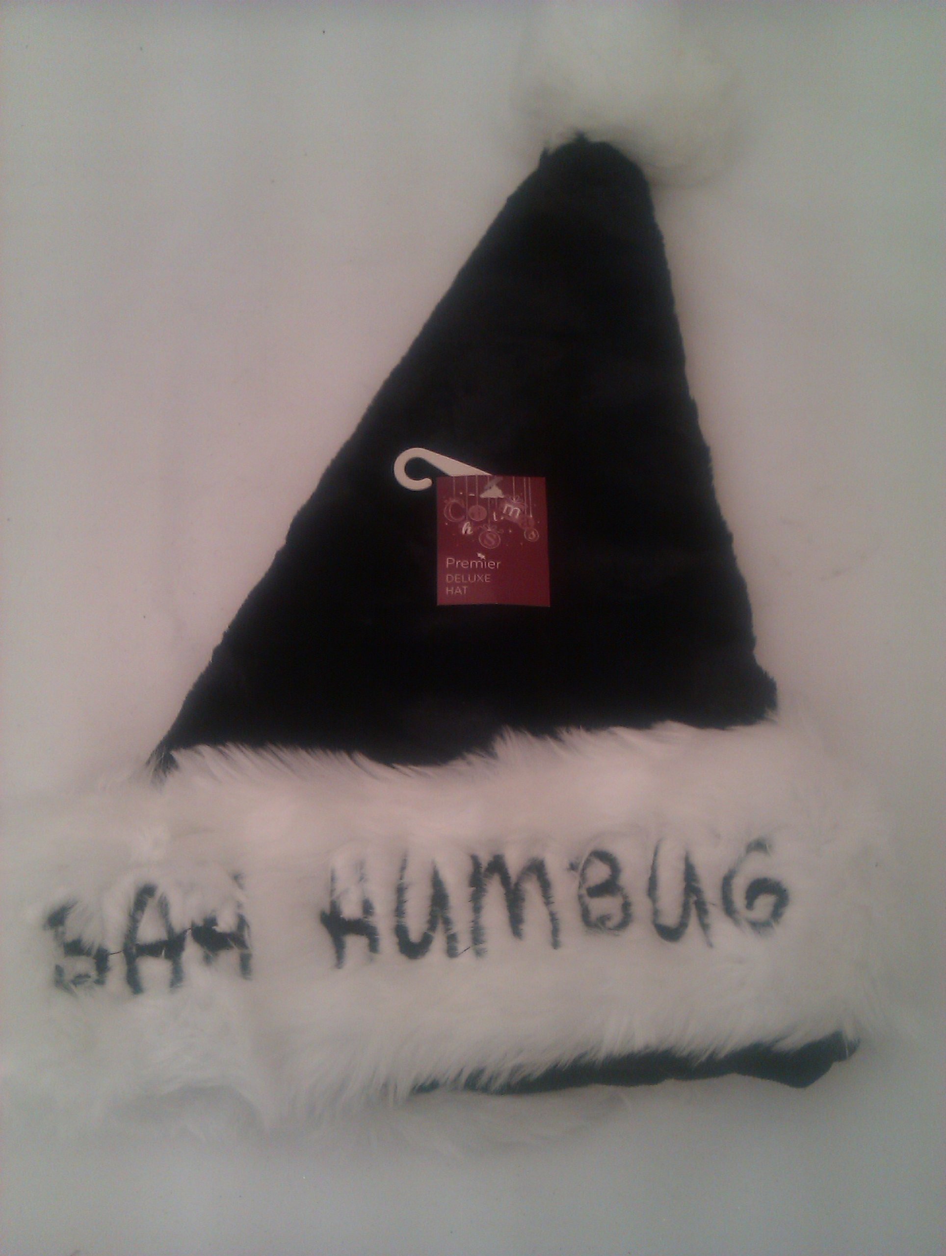 Premier Black 'Bah Humbug' Xmas Hat