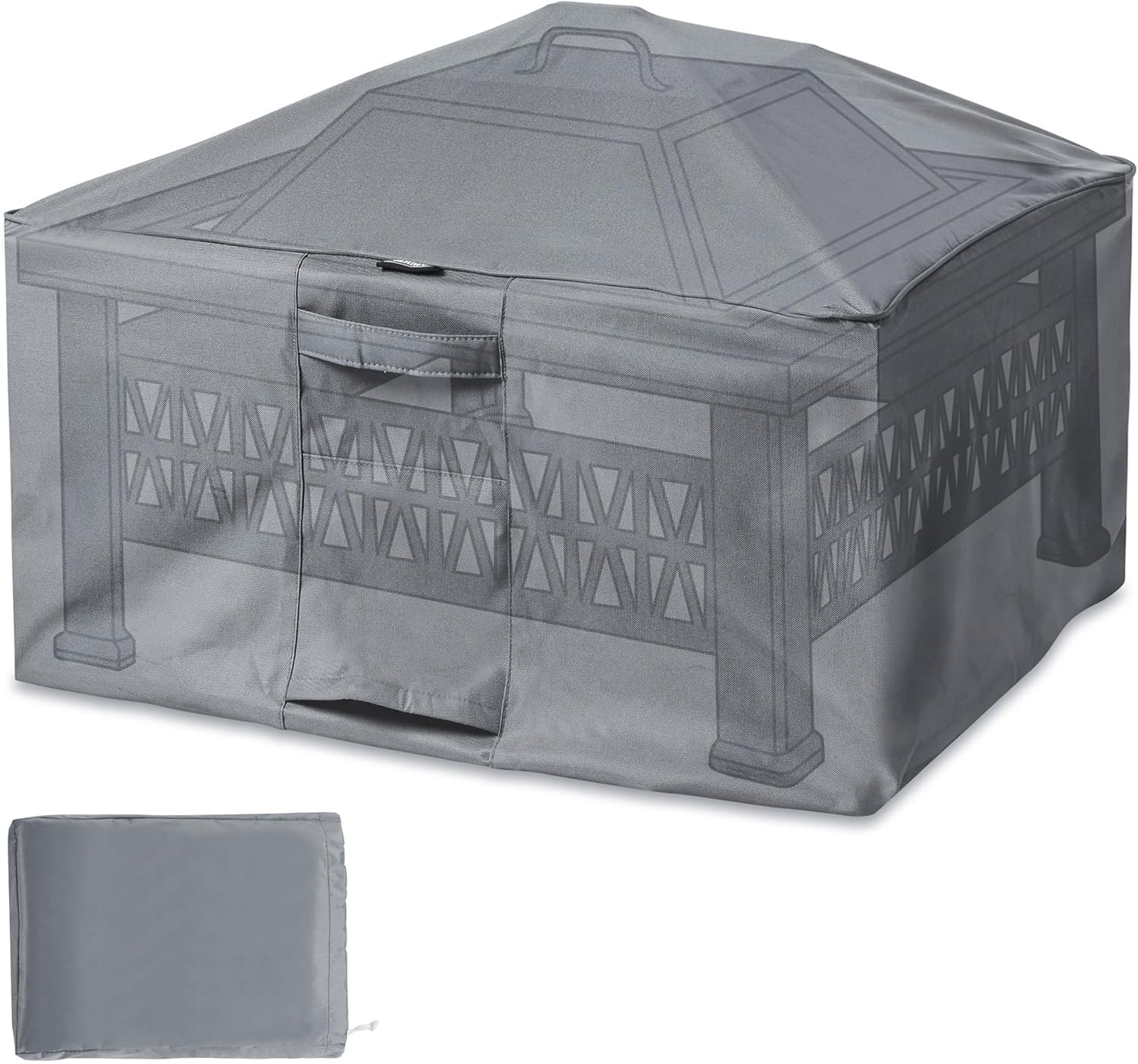 Bali Fire Pit Cover VonHaus Garden Fire Pit Cover - Waterproof Premium Heavy Duty, Breathable 420D Oxford Fabric Protection For Outdoor Firepit ( Grey, H50cm X D78cm X L78 Cm Fire Pit Covers