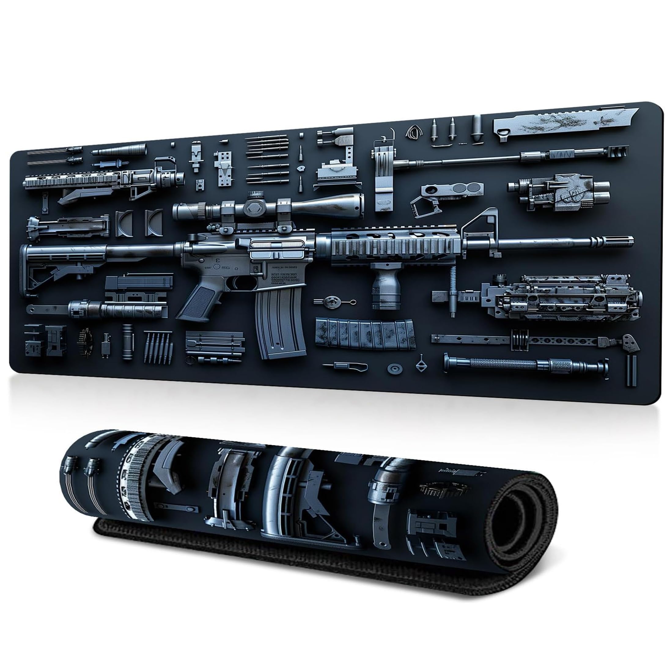 Gaming Mousepad Extended Desk Mat 30x80x0.3 cm | XL Size Mouse Pad with Smooth Surface, Anti-Slip Rubber Base & Stitched Edges for Keyboard, PC and Laptop.-image-20