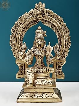 Exotic India 7" Goddess Rajarajeshwari | Tripura Sundari | Handmade - Brass