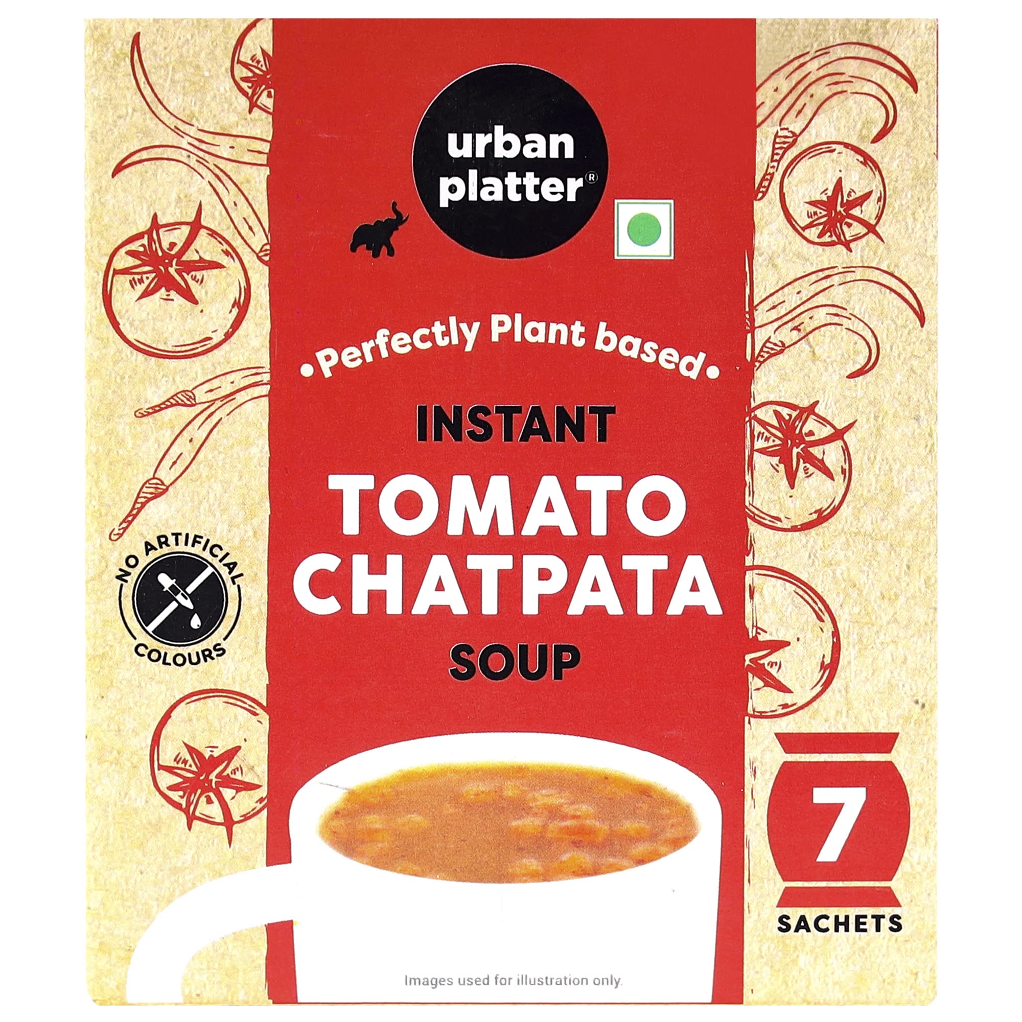 Urban Platter Instant Chatpata Tomato Cup Soup, 161g (7 Sachets) (B08RBQWNP5) Amazon Price History, Amazon Price Tracker