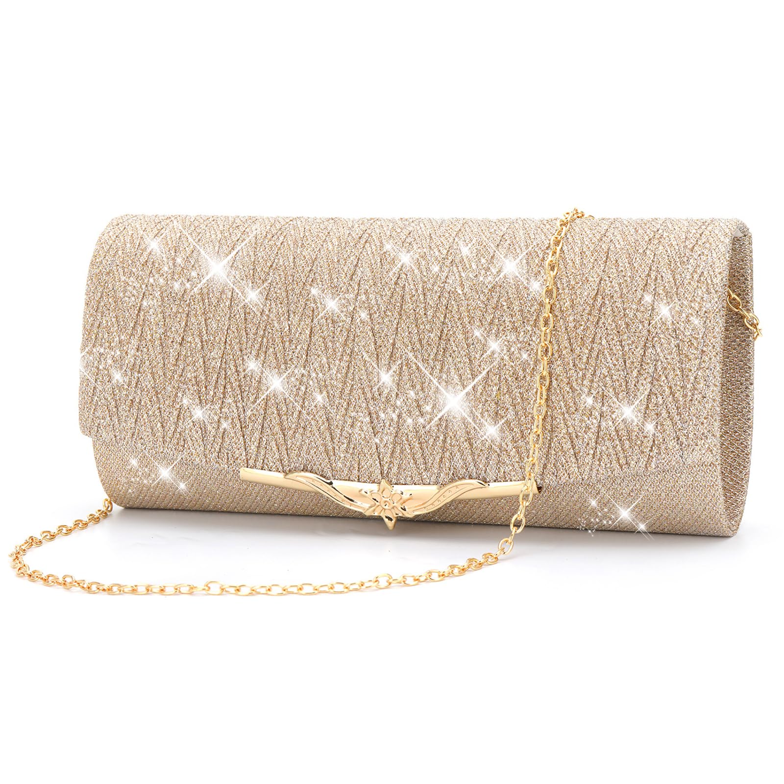 Miss Lulu Clutch voor dames, elegante envelop, avondtas met ketting, hoogwaardige handtas voor bruiloft, feest en afstudeerbal, 1 1 zwart., Eén Maat