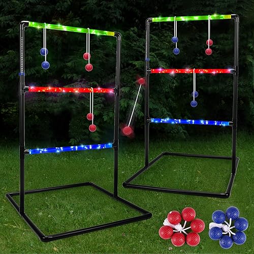 Juego de pelota de escalera LED para exteriores LET'S GO! Ladder Golf Toss Toy Set Family Yard Game para adolescentes, niños y adultos, fuera de la