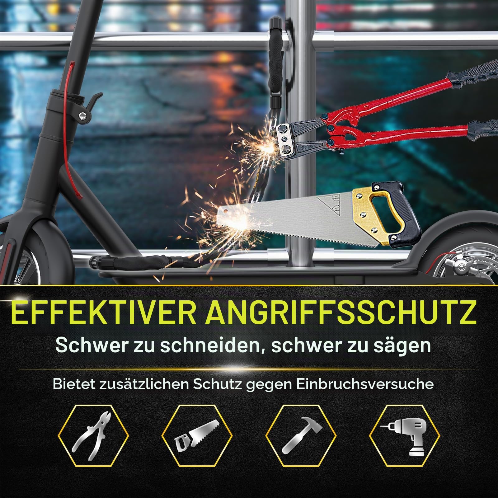 E Scooter Schloss mit Tasche, 5-stelliges Fahrrad-Zahlenschloss