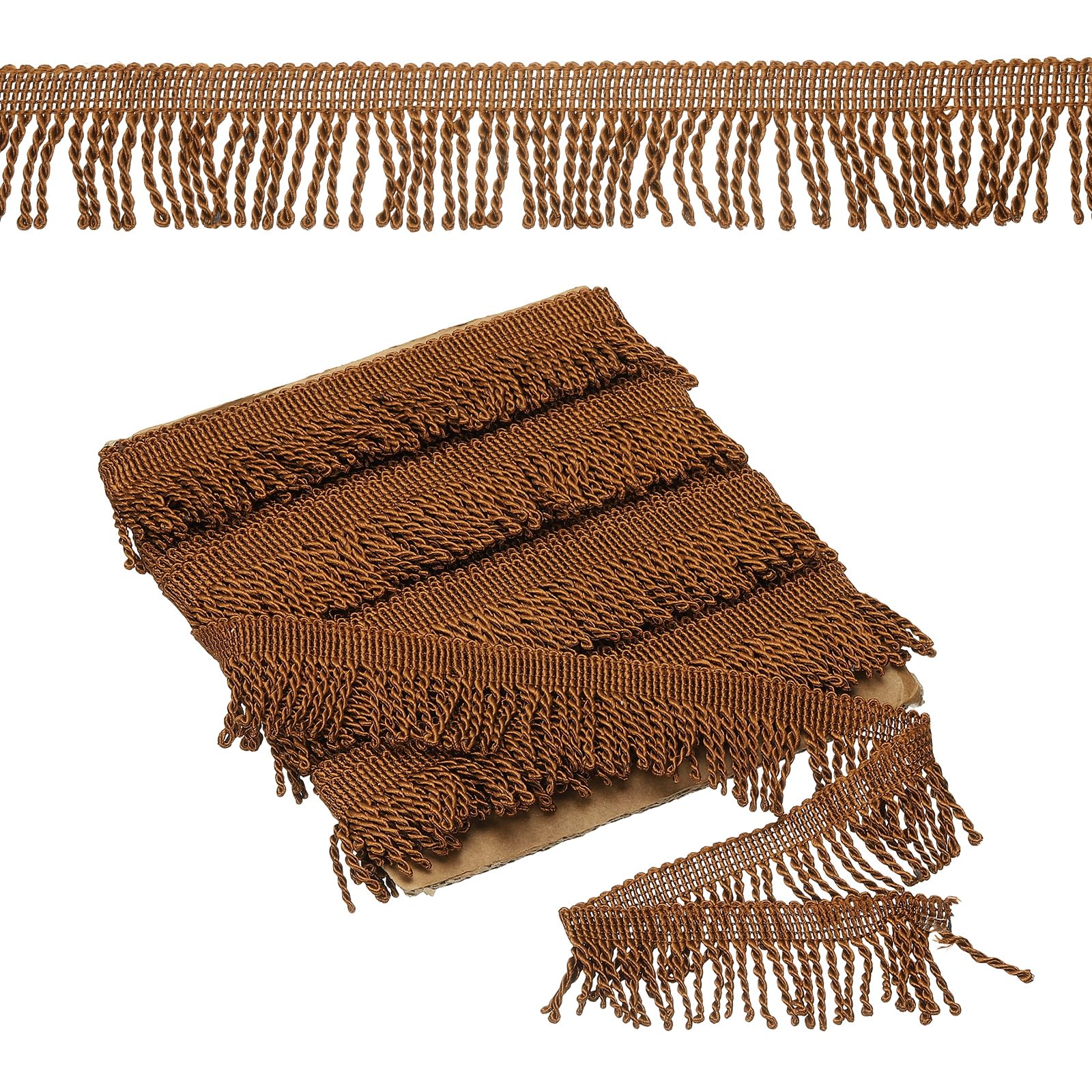 PATIKIL Brown Fringe Trim, 11 Yards x 55mm Curtain Fringe Trims Tassel Fabric Sofa