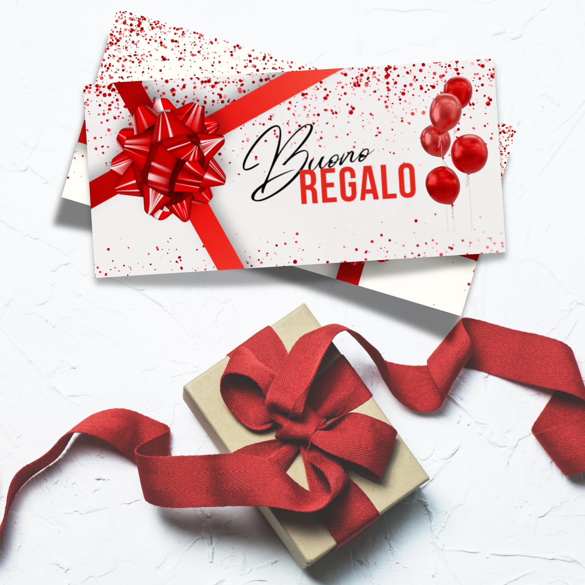 hOmty Cupones de regalo de tarjeta de regalo personalizables | Vales de regalo para esteticistas, ropa, peluquería | Cupones y cupones personalizables (rojo con sobres)