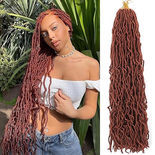 Rastas de pelo sintético de ganchillo de 36 pulgadas, 7 paquetes de extensiones suaves de cabello de diosa