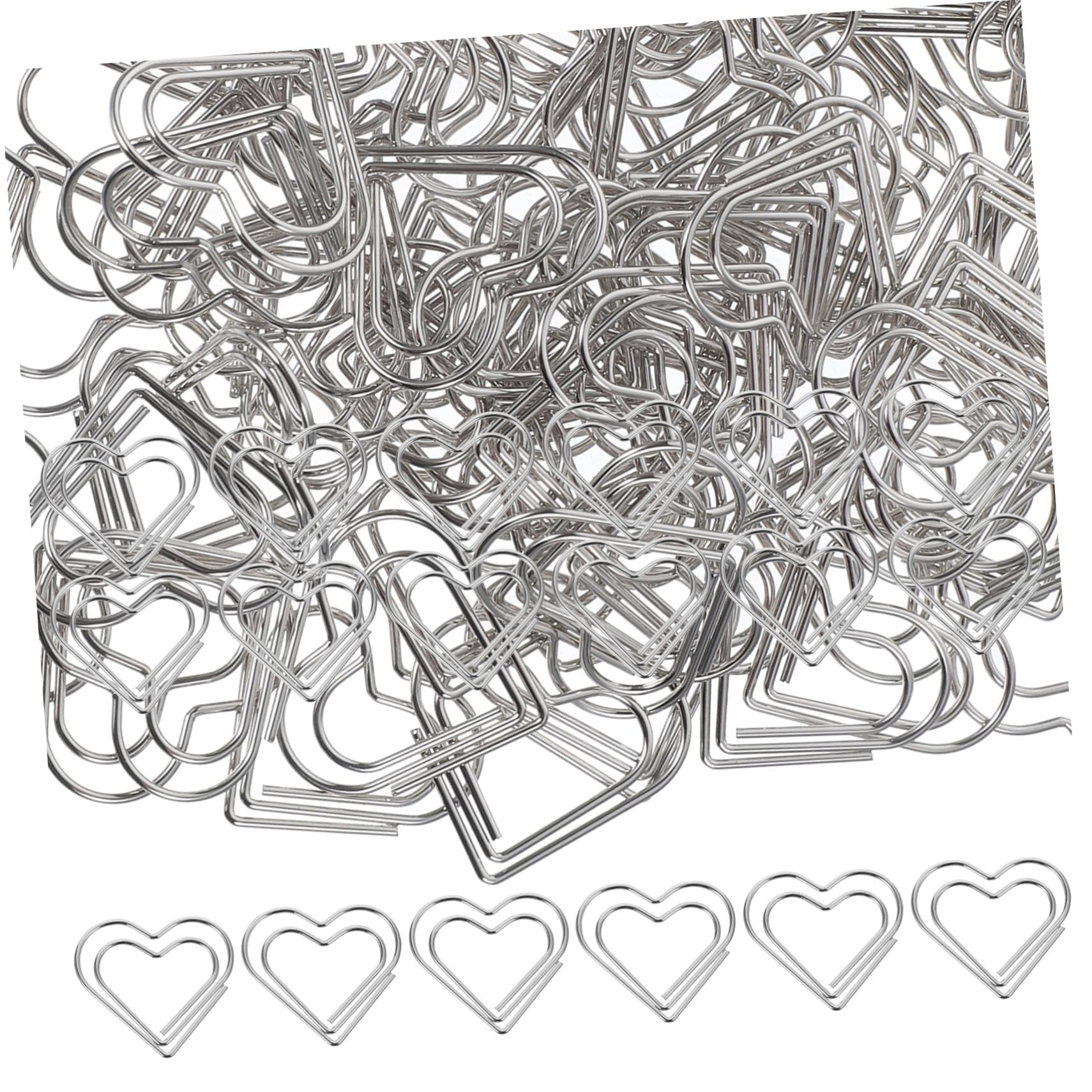 ARTIBETTER 4 Set Graffetta Piccole Clip Di Carta Ufficio Forma Cuori Fermagli Di Carta Cuore Graffette Metalliche Decorative Piccoli Fermagli Per Documenti Metallo Argento 100 Pezzi * 4