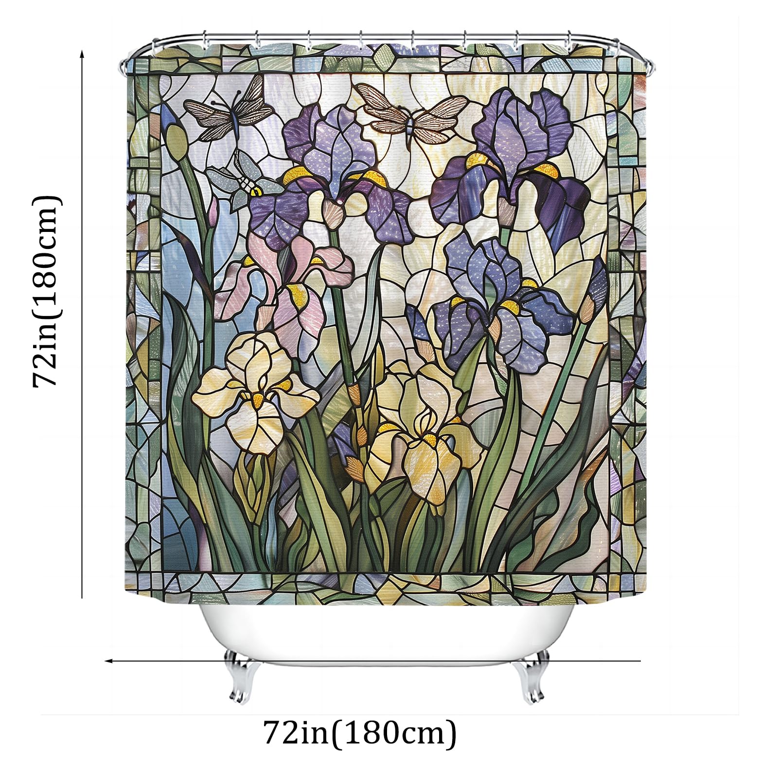 VODRM Watercolor Forest Shower Curtain - 72x72 Inch Waterproof Bathroom Decor With Hooks, Nature Theme - View #8