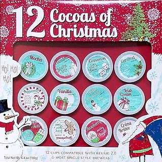 12 Cocoas of Christmas - 12 K Cups - Premium Holiday Cocoa - Gift Set - coolthings.us