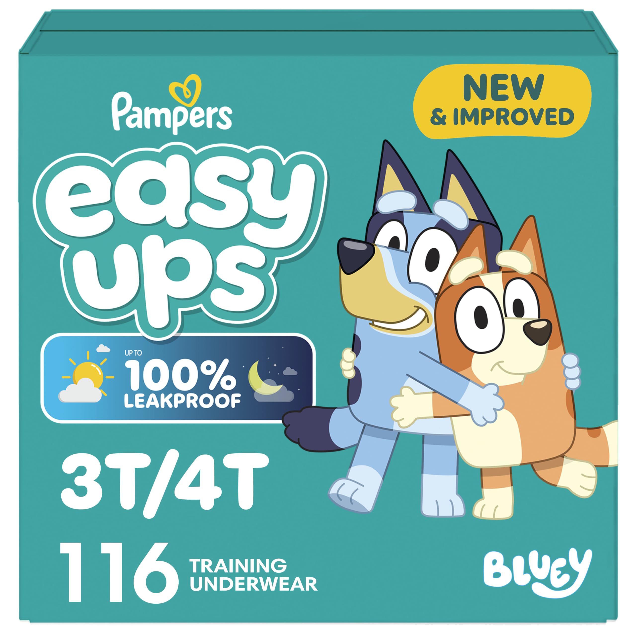 Training Pants - Easy Ups Boys & Girls Bluey - Size 3T-4T, 116 Count, Children's Potty Underwear (Packaging May Vary)