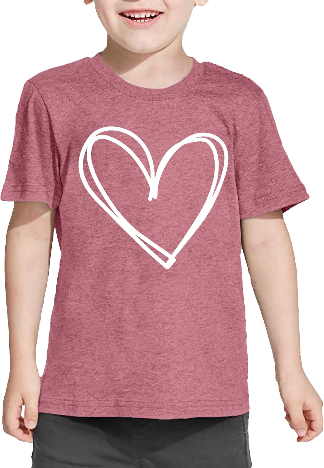 LAZYCHILD Kids Valentine Shirt Girls Valentines Day Shirts Heart Graphic Long Sleeve Striped Tee Tops 5-14 Years - Image 2