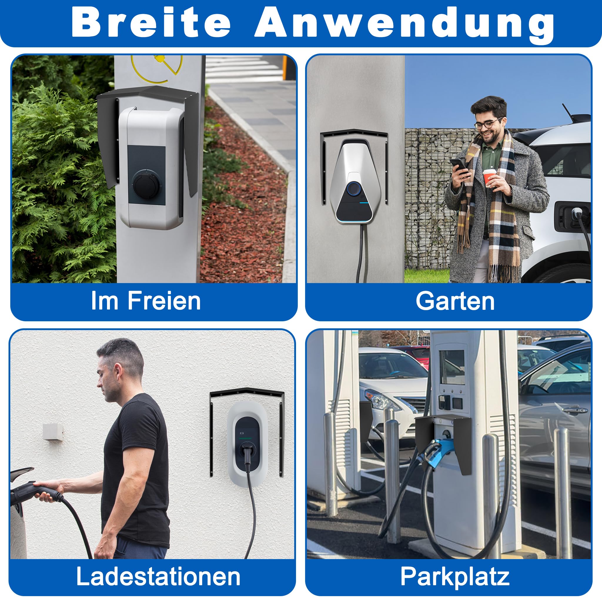 UISEBRT Protezione dalle intemperie per Wallbox, tetto protettivo per stazione di ricarica per auto elettronica, protezione dalla pioggia e dal sole, copertura resistente alle intemperie per
