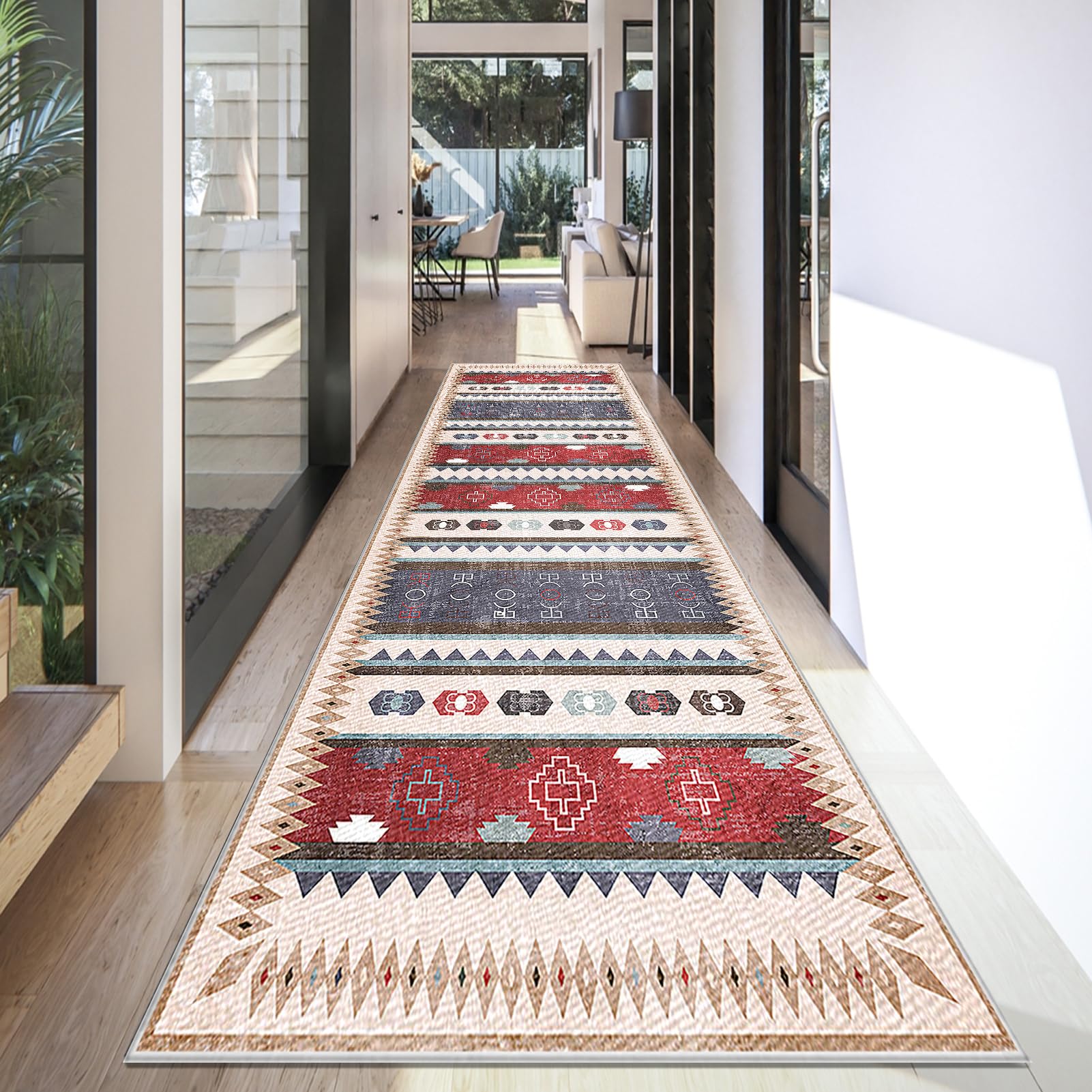 Carpet Runner for Hallway Long Washable Kitchen Rugs Runner for Entryway Non Slip Hall Runner 40 x 100 cm Area Rug Door Mats Indoor Floor Carpet Runner Rugs for Hallway Kitchen Laundry Room Bedroom