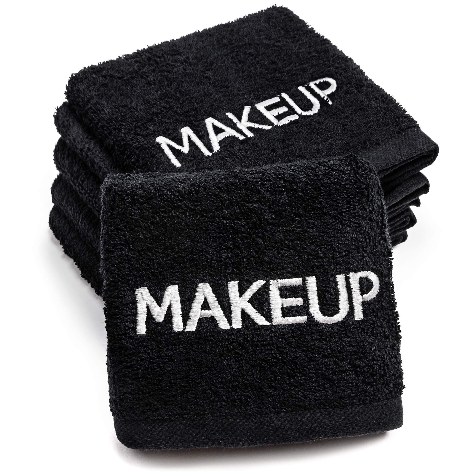 BEN KAUFMAN SALES CO Black Makeup Towels - 13 x 13 Inch Cotton Face Washcloths - 6 Count