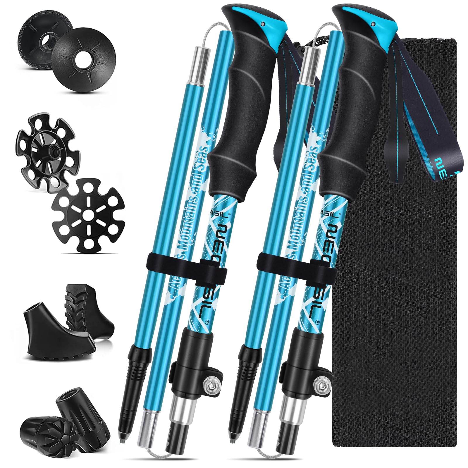 Bastoni da Trekking,Bastoni Trekking Pieghevoli,Bastoncini Trekking Telescopici 107-131cm per l'escursionismo,il campeggio,lo sci