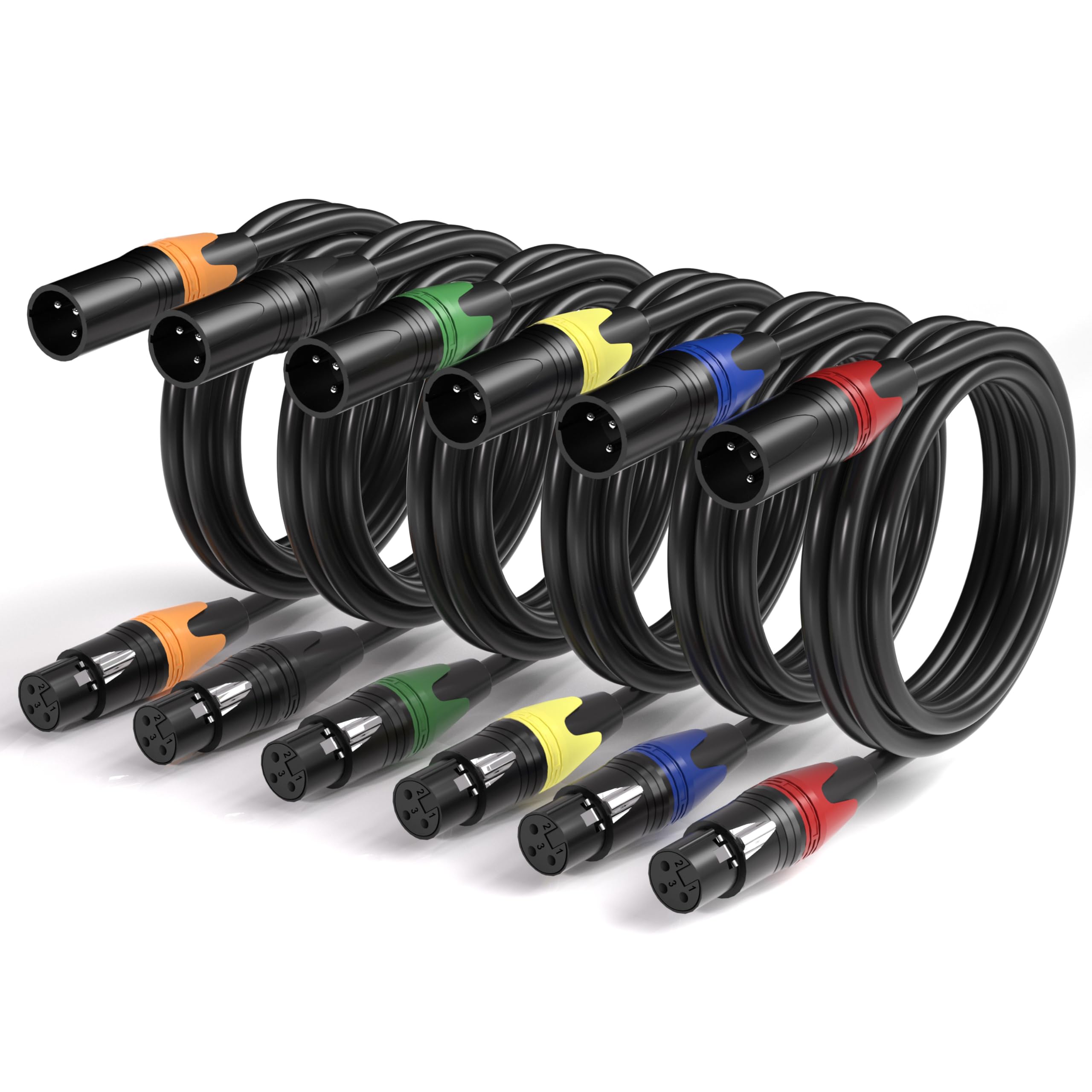 Amazon.co.jp: Cableet XLRオス-XLRメスケーブル 3フィート 6個パック