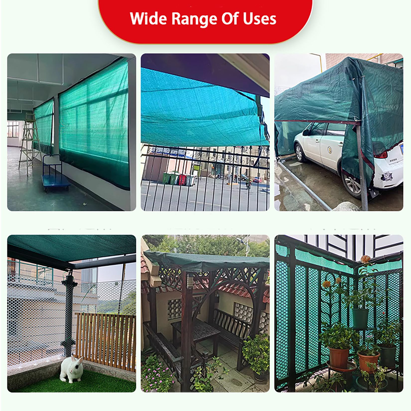 Telo Ombreggiante Verde 3x7m 90% Rete Ombreggiante Con Occhielli,Tessuto Ombreggiantes Traspirante HDPE,Vele Privacy Antistrappo per Serra/Balcone/Cortile/Tetto/fiori/pianta