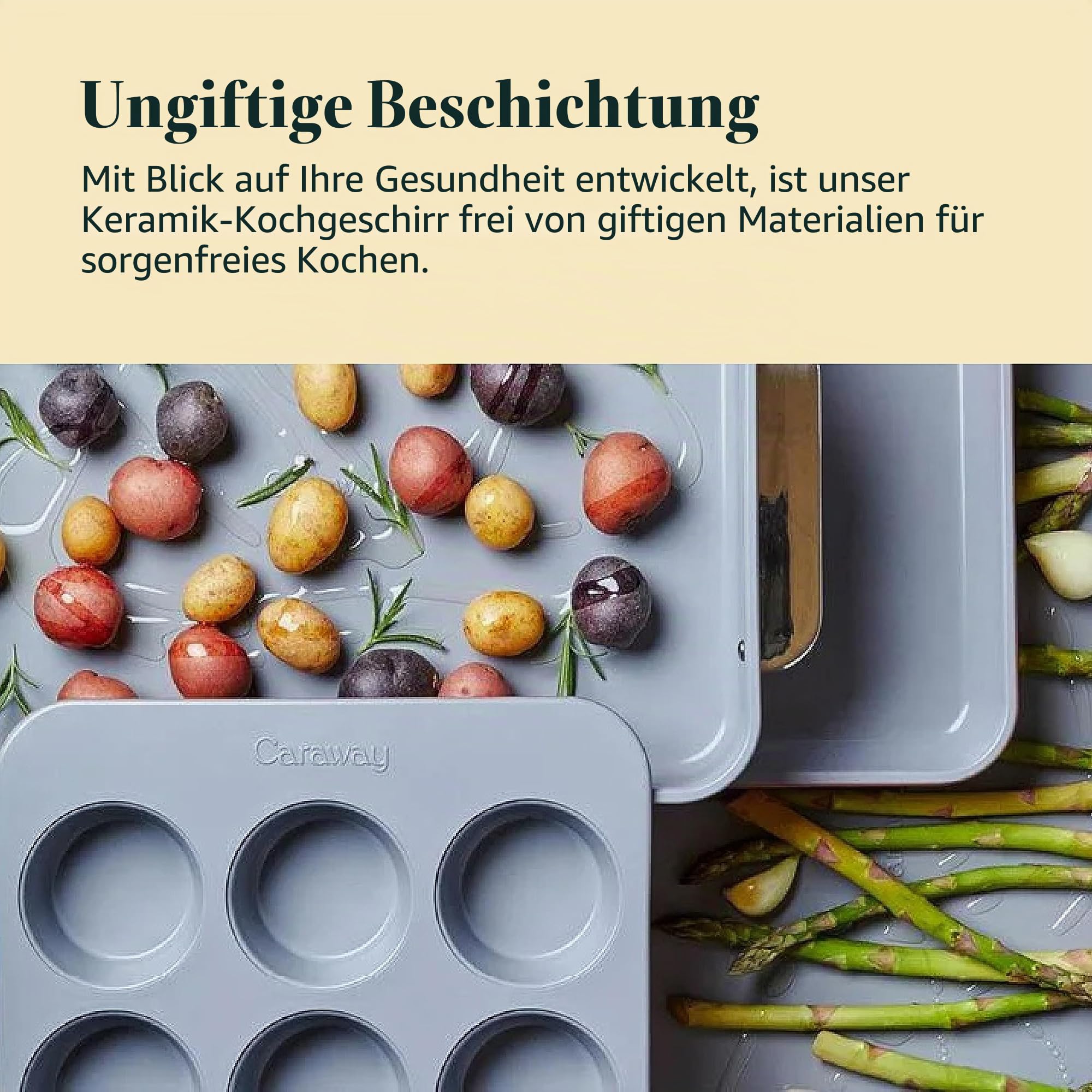 Caraway Antihaft-Keramik-Backformen-Set (11-teilig) – Backbleche, sortierte Backformen, Kühlgitter und Aufbewahrung – aluminisierter Stahlkörper – ungiftig, PTFE- und PFOA-frei – Schwarz