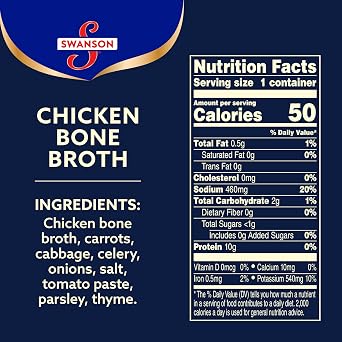 Swanson Sipping Chicken Bone Broth, 10.75 oz Microwavable Cup (16 Pack)