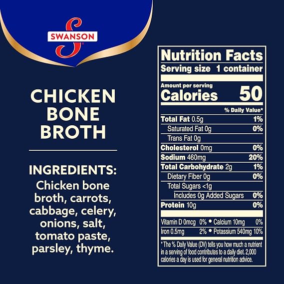 Swanson Sipping Chicken Bone Broth, 10.75 oz Microwavable Cup (16 Pack)