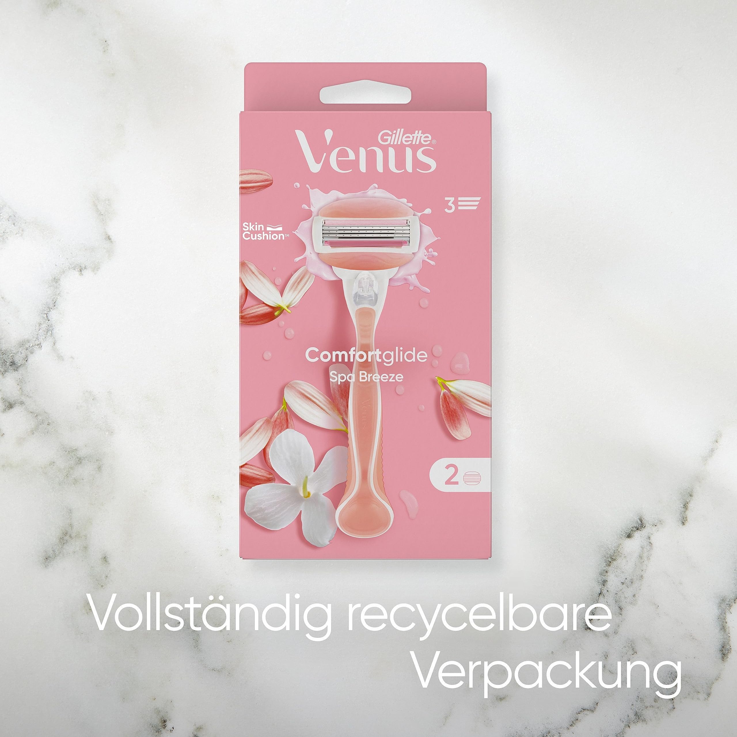 Venus Gillette Comfortglide Spa Breeze damska maszynka do golenia, 2 ostrza, 3 wbudowane ostrza