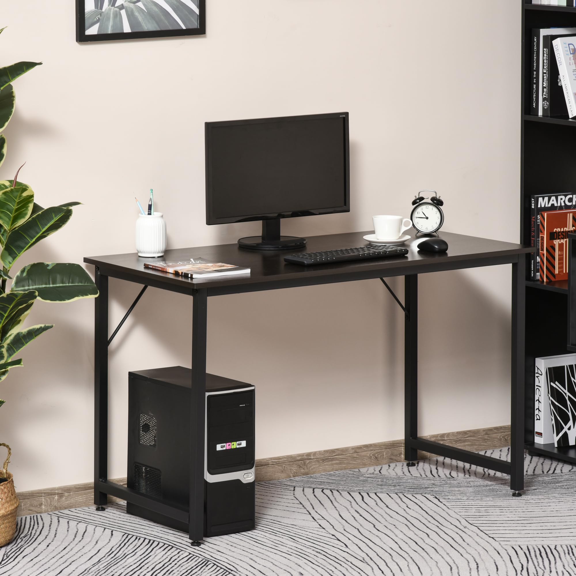 HOMCOM Escritorio para Hogar Oficina con Pies Ajustables de 120x60x73cm