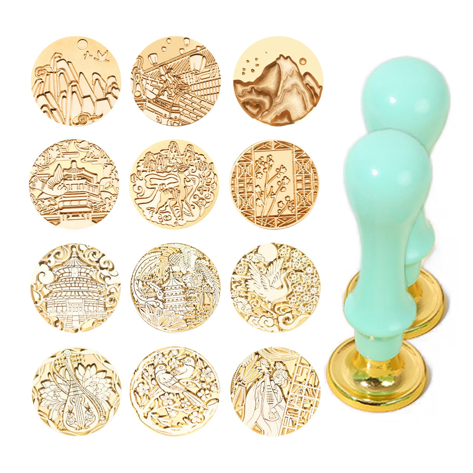 Amazon.co.jp: MAEXUS シーリングスタンプ ヘッド セット 12個国風の