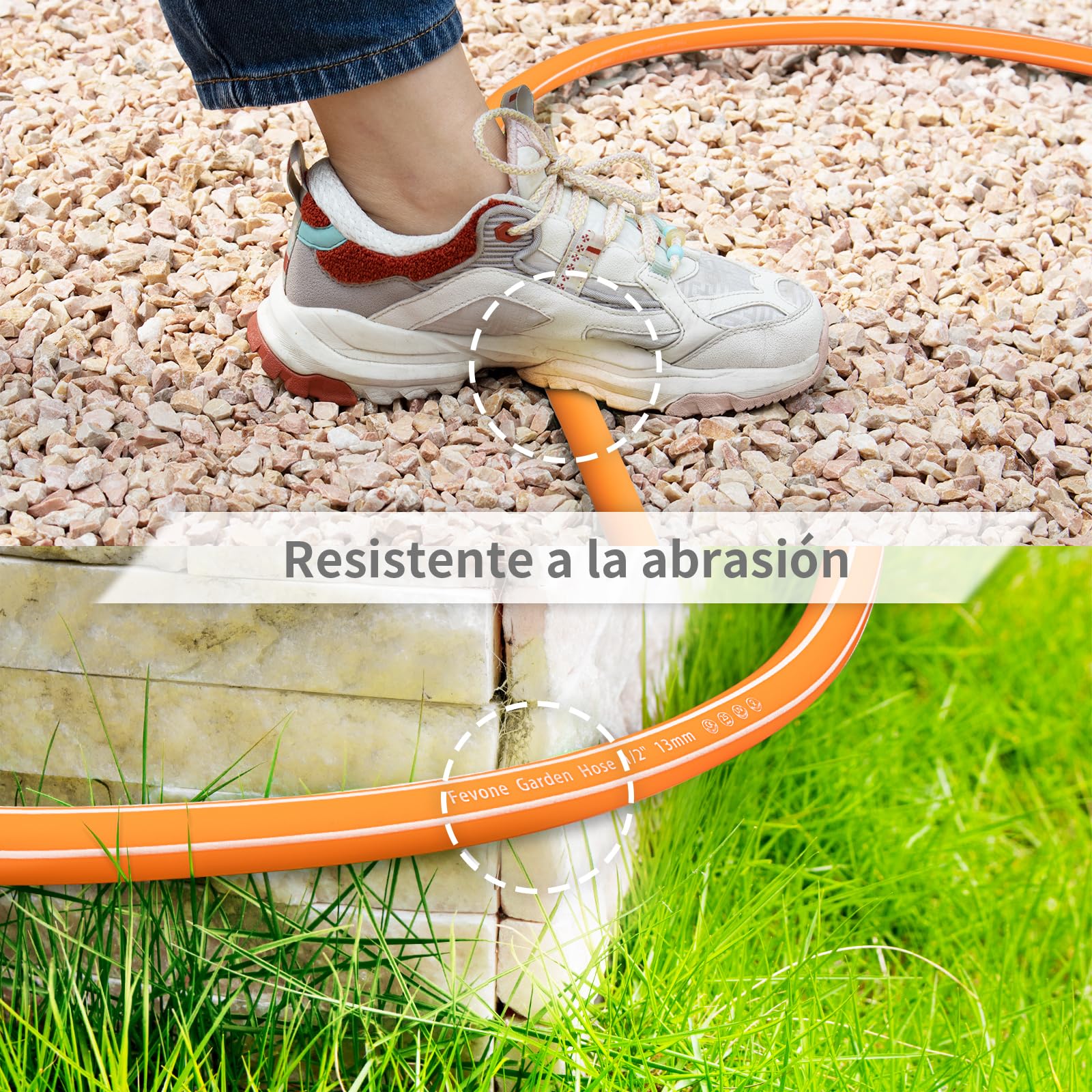 BRADAS tuinslang 1/2 inch 50 m NTS knikbestendig tegen verdraaien waterslang wit zilver WWS1/250 5359