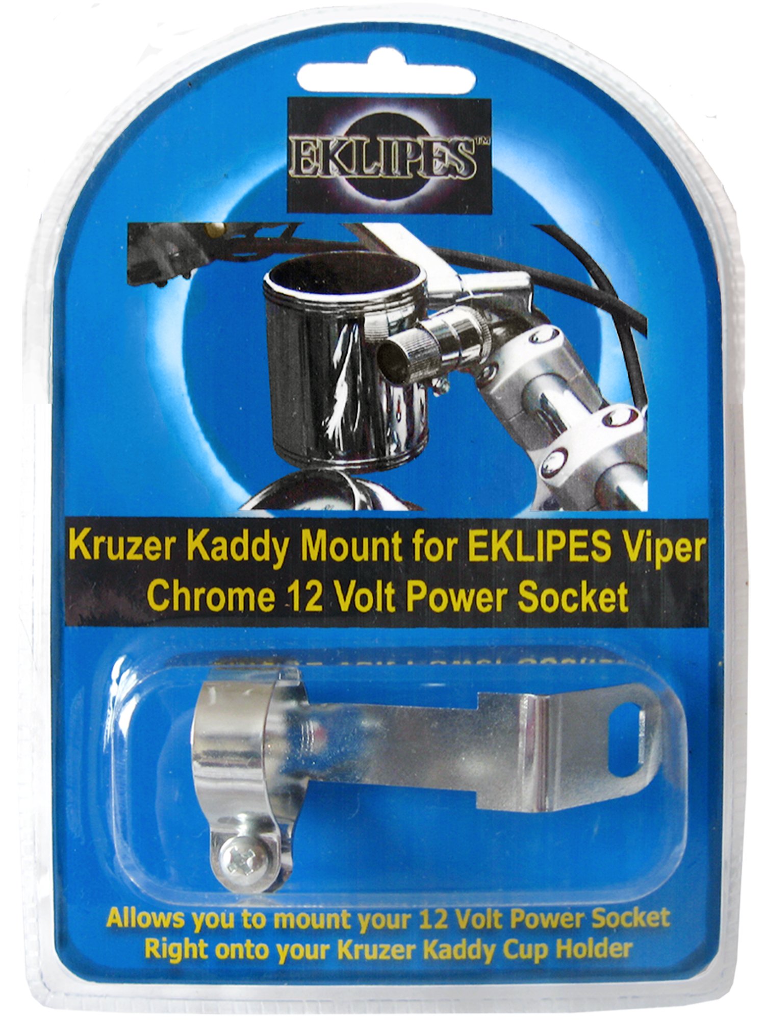 EKLIPESEK1-162 Chrome 12V Viper Power Socket Mounting Bracket for Kruzer Kaddy and Kustom Kaddy Cup Holders