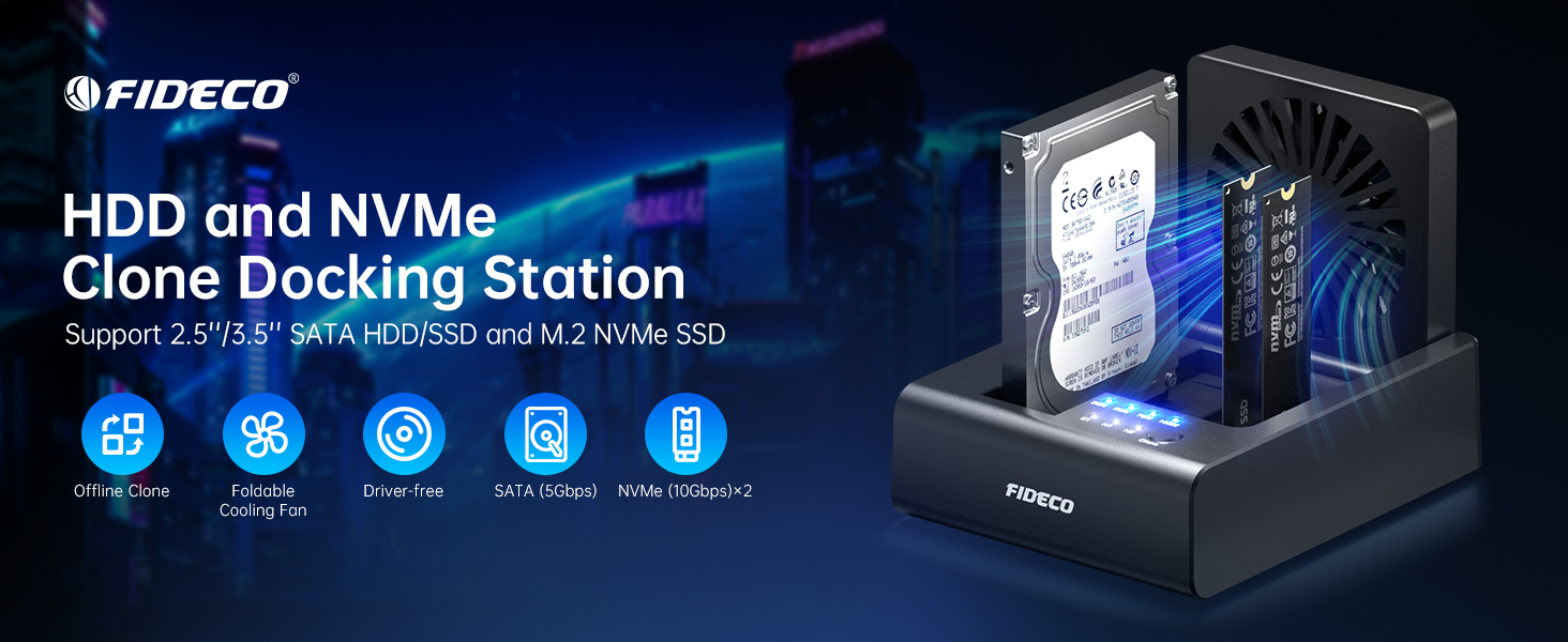 FIDECO M.2 NVMe SSD Gehäuse, USB 3.2 Gen 2 M.2 NVM Produktbild-Vorschau 7