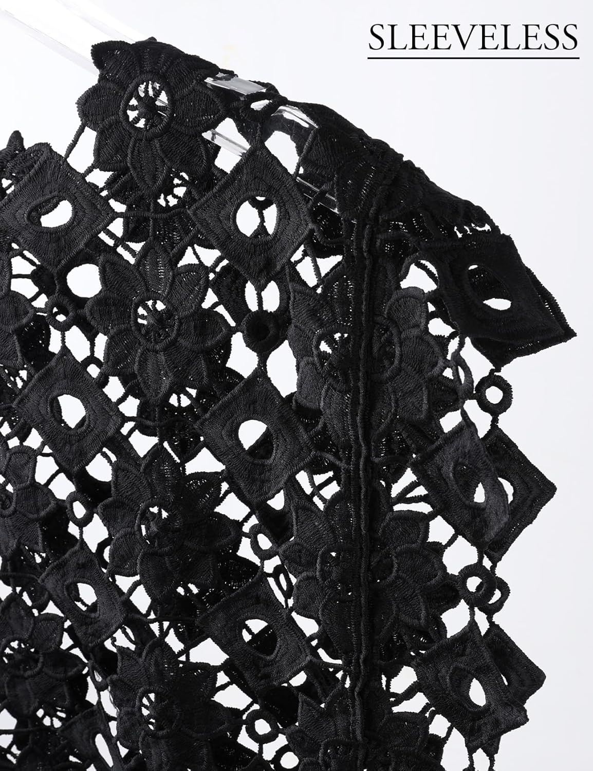 Yimoon Women's Hollow Out Floral Lace Vest Sleeveless Crewneck Cover Up Summer Going Out Tops - Image 5