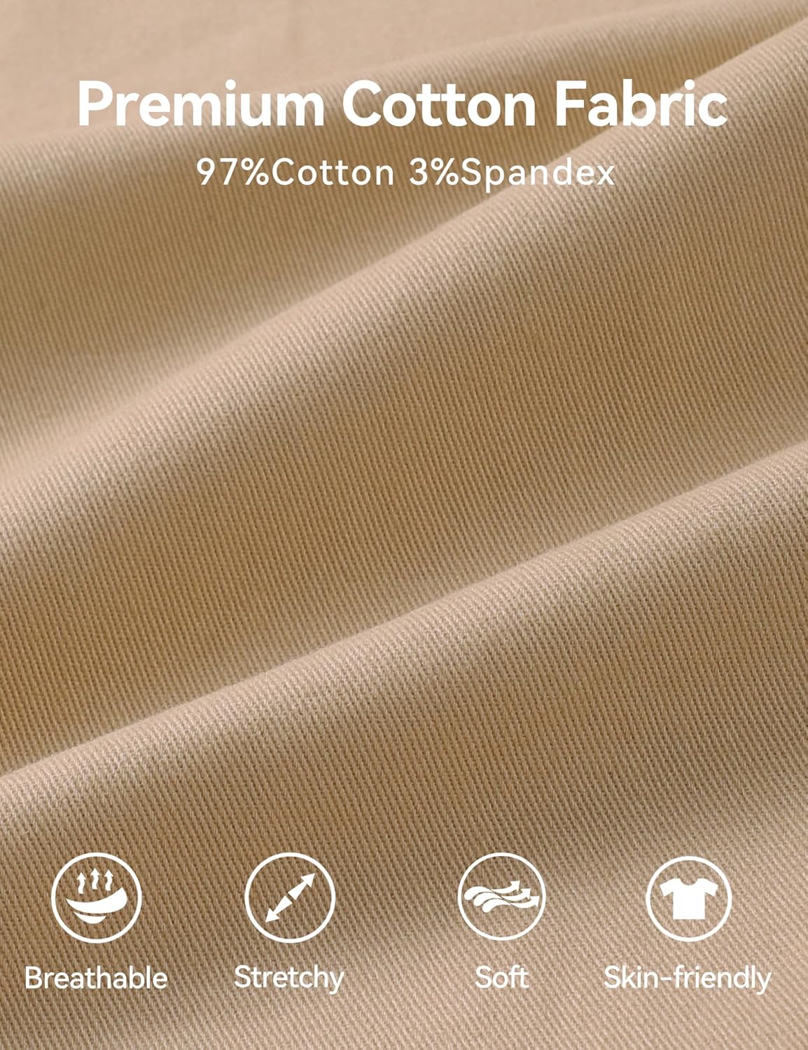 KEREDA Boys Flat Front Dress Pants School Uniform Pants Twill Elastic Waist with Zip Button - Image 7