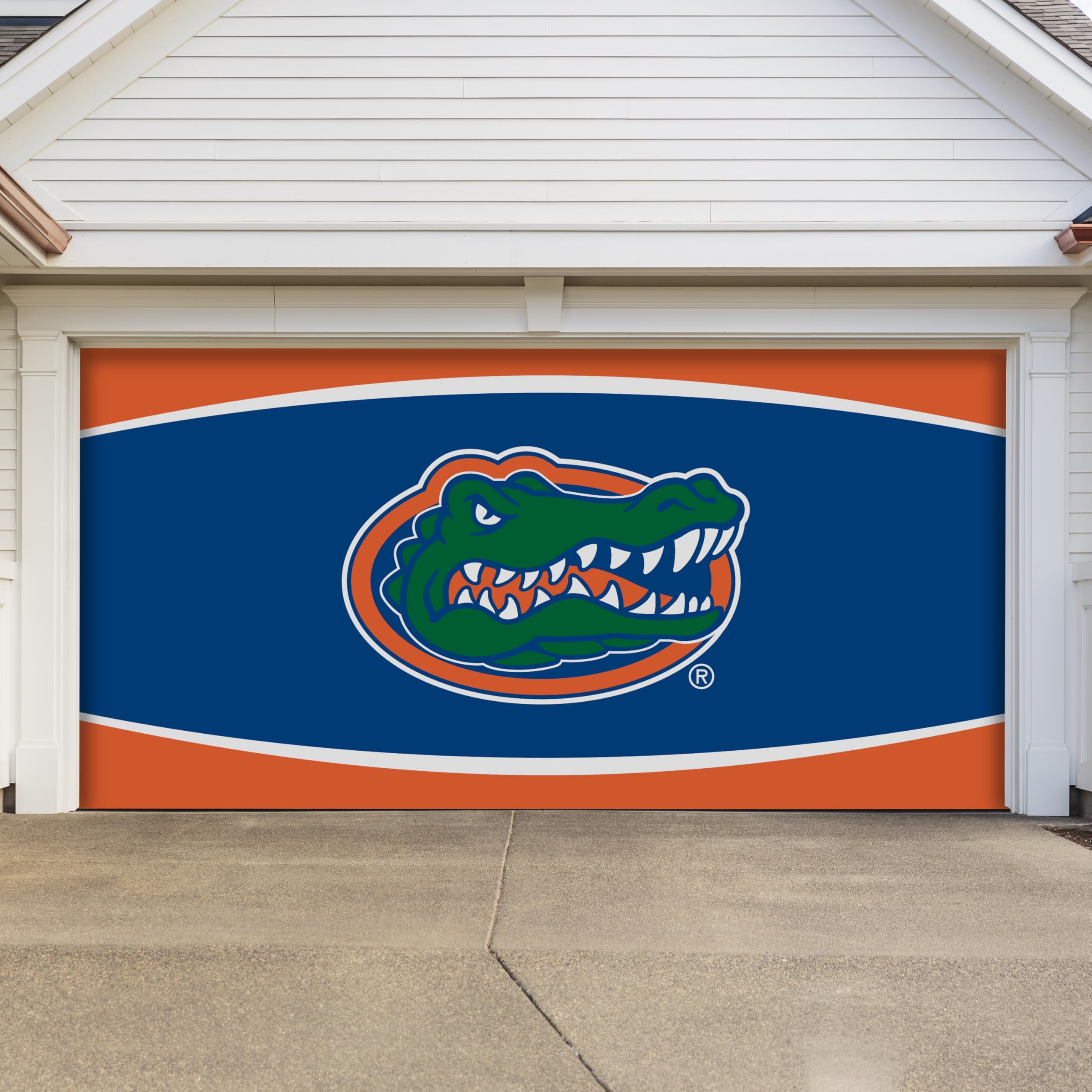 Victory Corps - Florida Gators College Sports Printed Garage Door Banner - NCAA Licensed - Tension Polyester 7' x 16' School Banner (Blue, Orange)