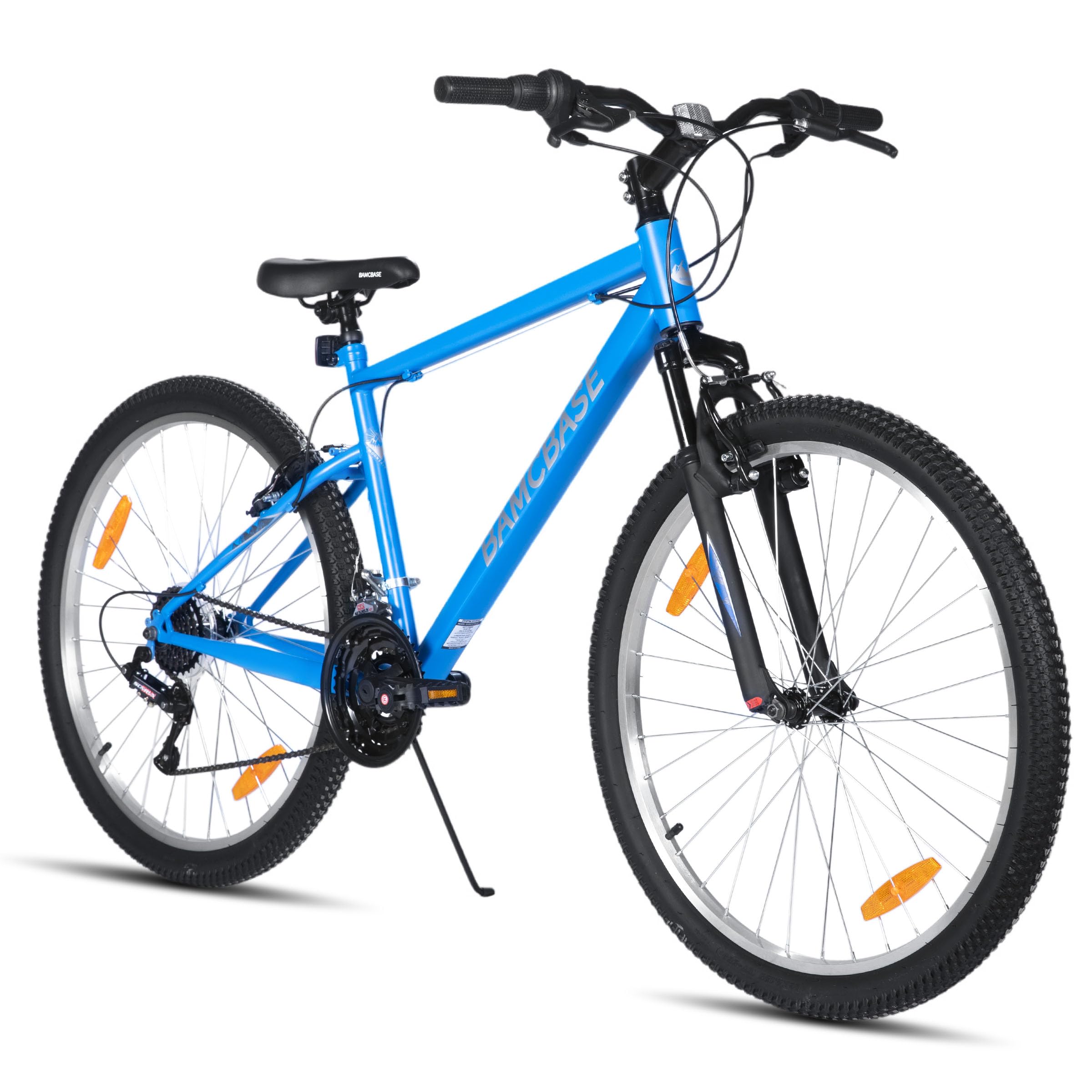 HILAND Bici Mountain per Adulti 26/27,5/29”, 21 Velocità, Bicicletta da Città e Tempo Libero per Uomo e Donna, Freni V-Brake, Nero/Blu/Grigio