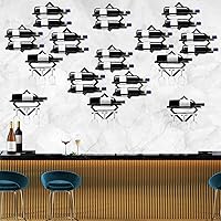 Vista 6 de AUHOKY Soporte de metal para vino montado en la pared, estante de vidrio plegable para colgar vino tinto con 3 soportes para vidrio de vástago