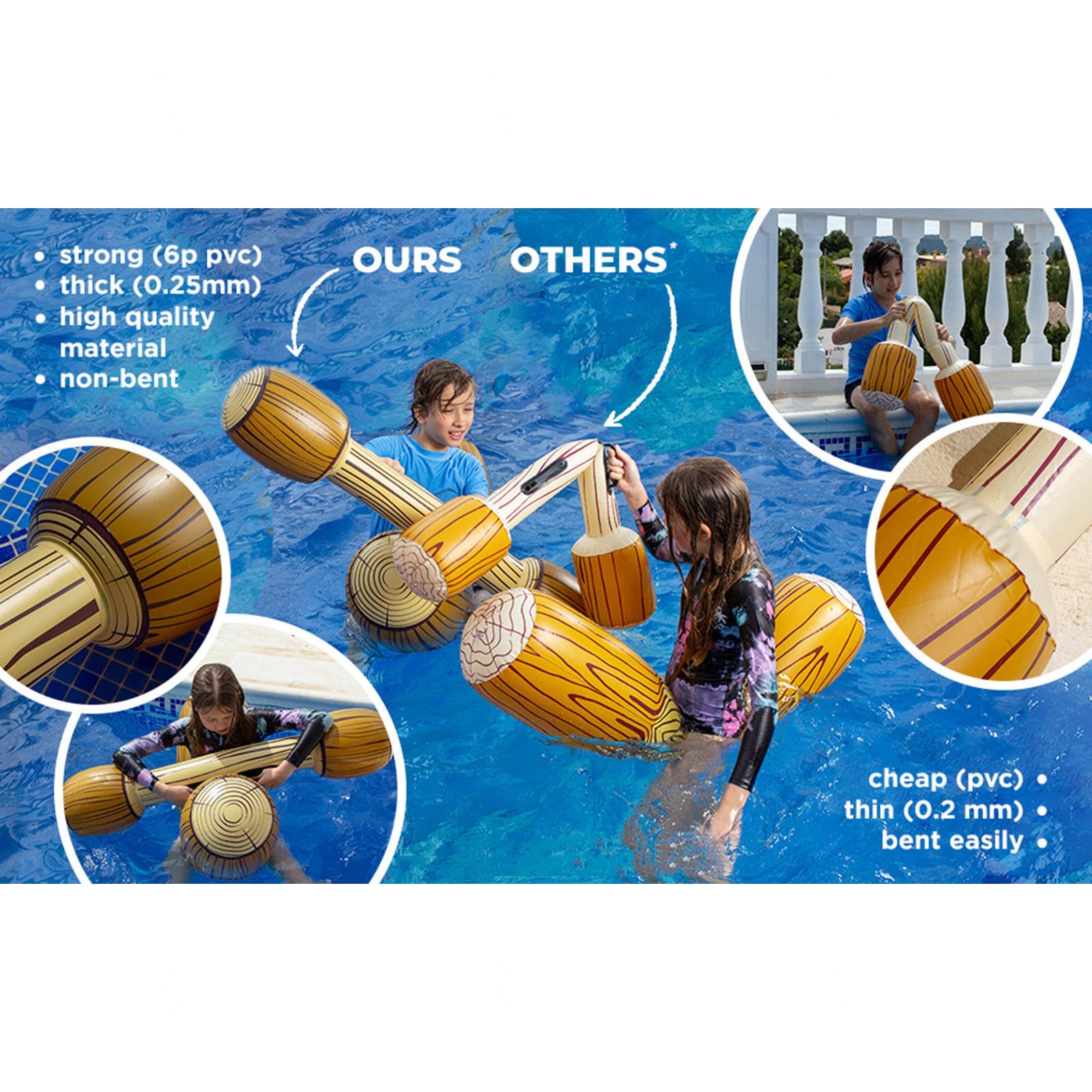 Juguetes De Balsa Inflable, 2 Unids Set Juegos De Deportes AcuáTicos, Juegos De Piscina Adultos Flotador De Playa