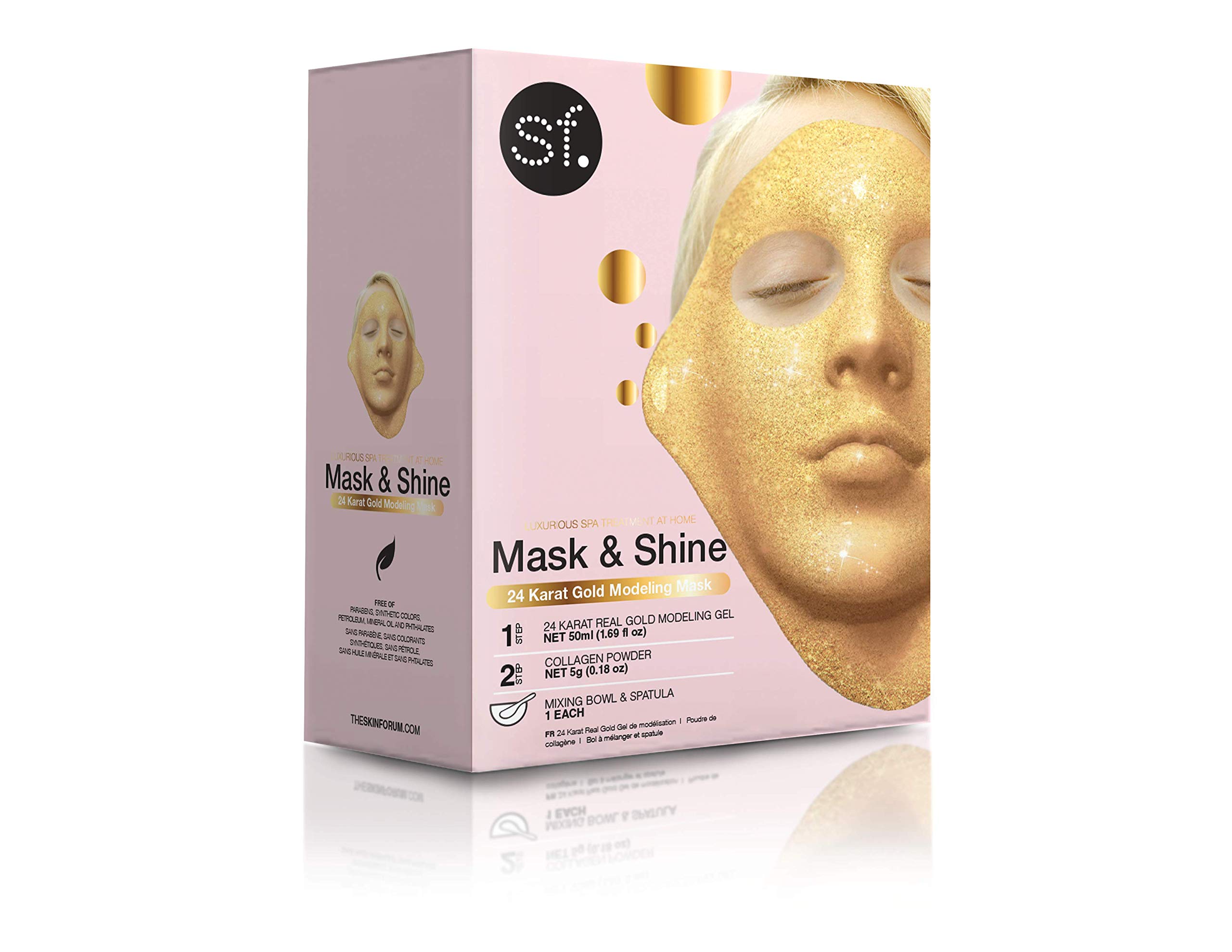 SFGlow Mask & Shine, 24 Karat Gold Modeling Beauty Mask, 4 Piece Kit