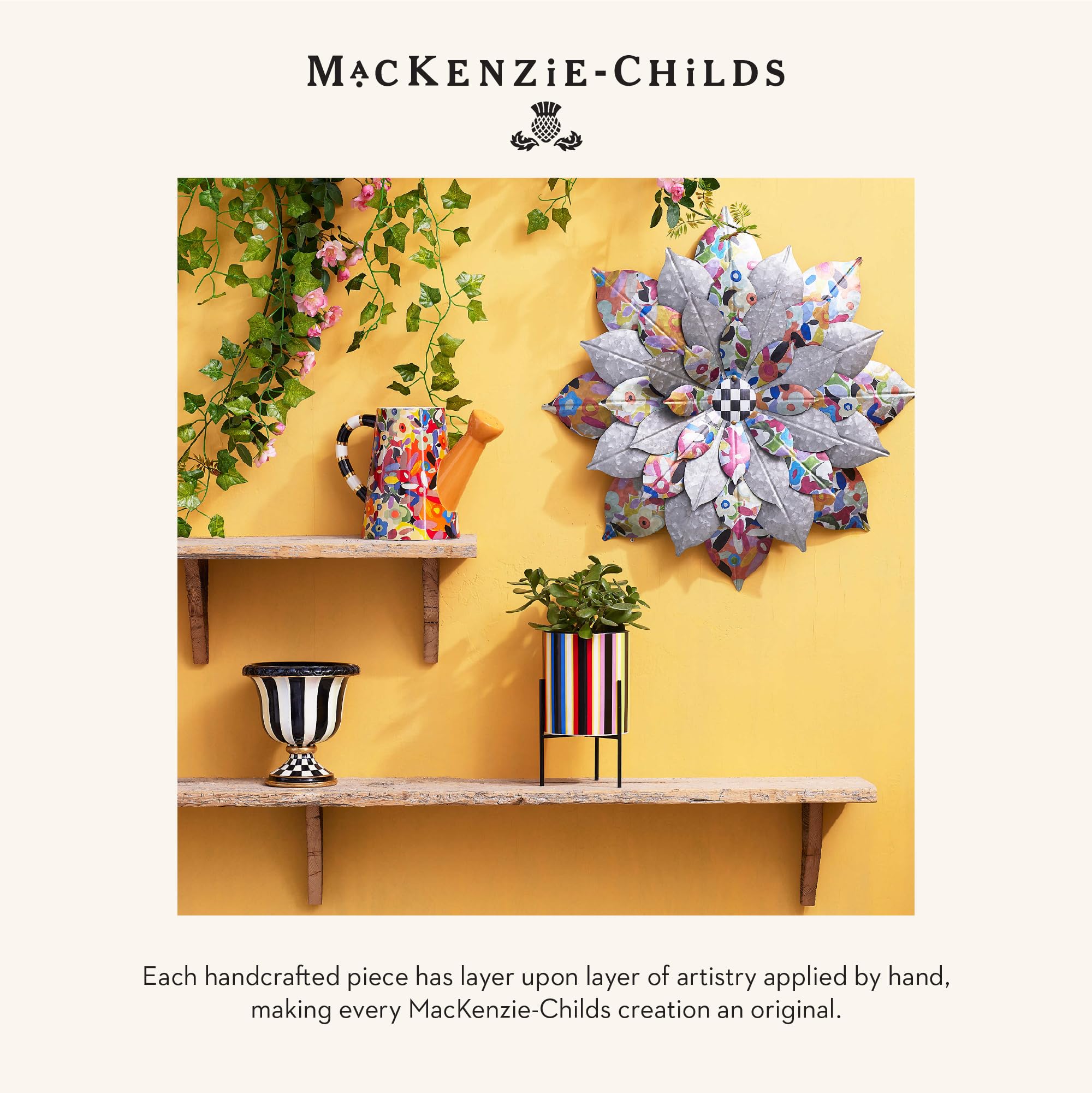 Amazon.com: MACKENZIE-CHILDS Wallflower, Hanging Floral Wall Decor