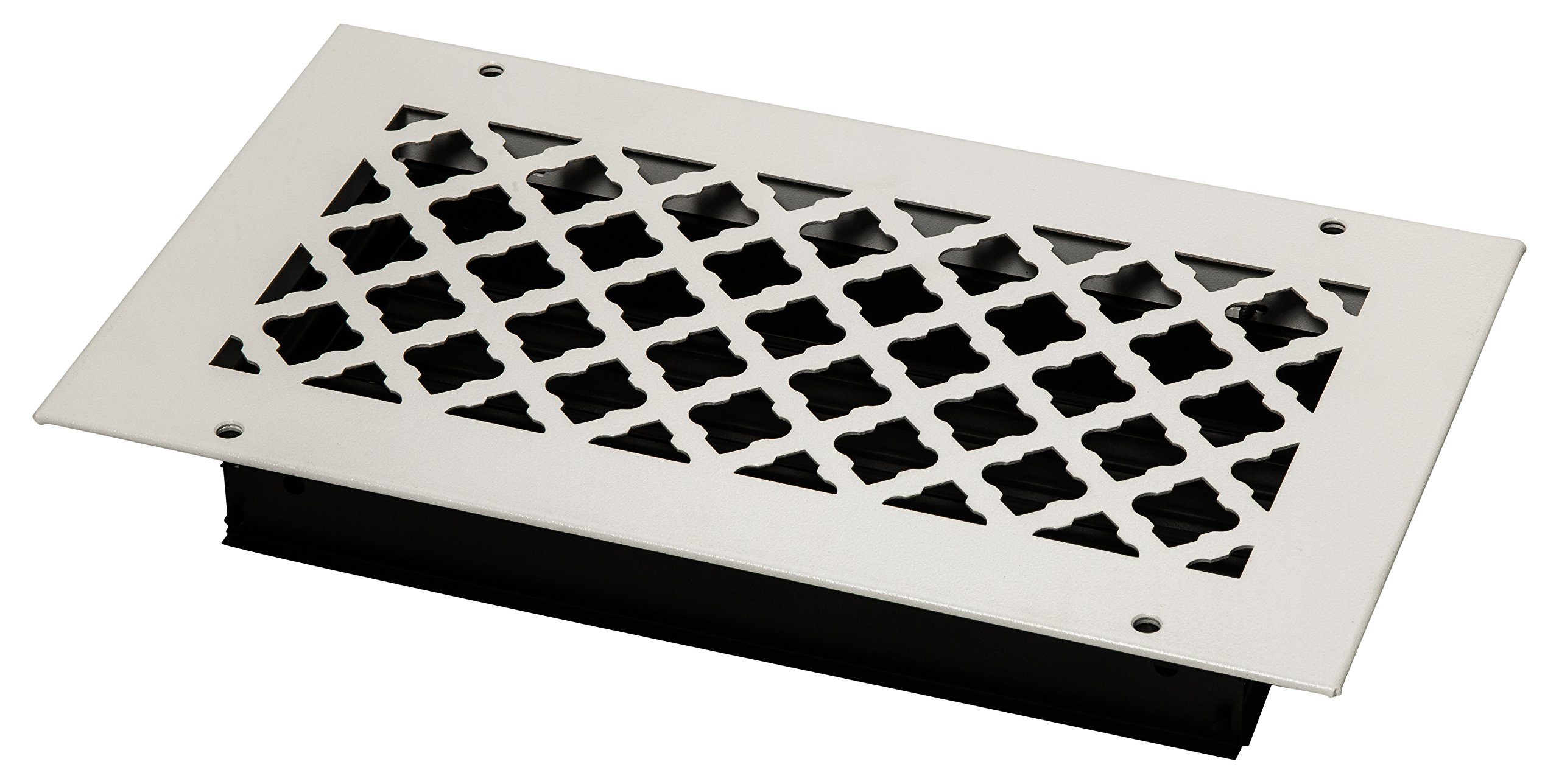 BTU12X6SWHH Bronze Series Designer Wall/Ceiling Vent Cover, with Air-Volume Damper, and mounting Screws, White