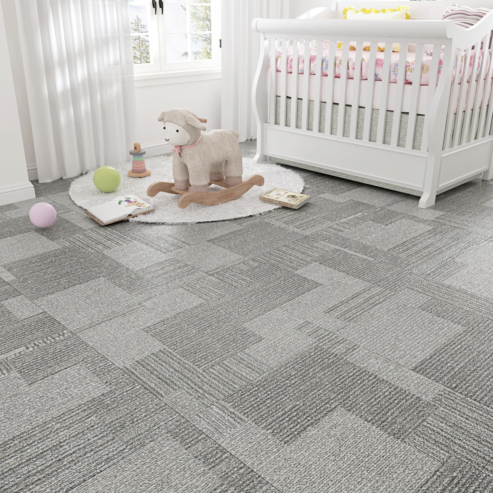 HotDecor Grey Peel and Stick Floor Tile 12x12 in Vinyl Flooring Non-Slip Self Adhesive Vinyl Stick on Floor Tiles Peel and Stick Waterproof Sticky