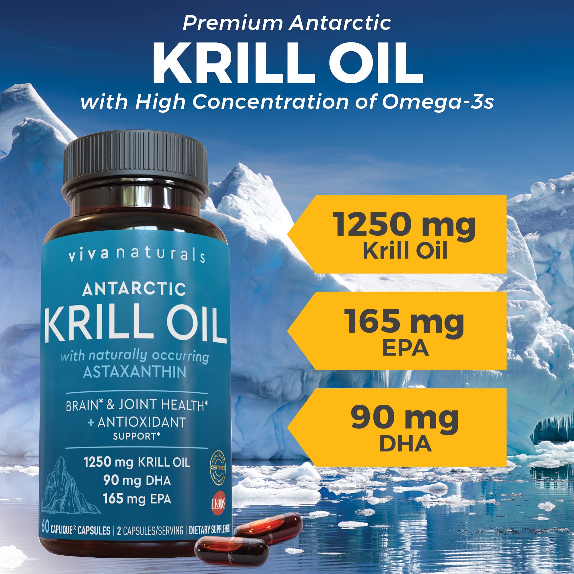 Buy Viva Naturals Antarctic Krill Oil DHA Supplements with Omega 3