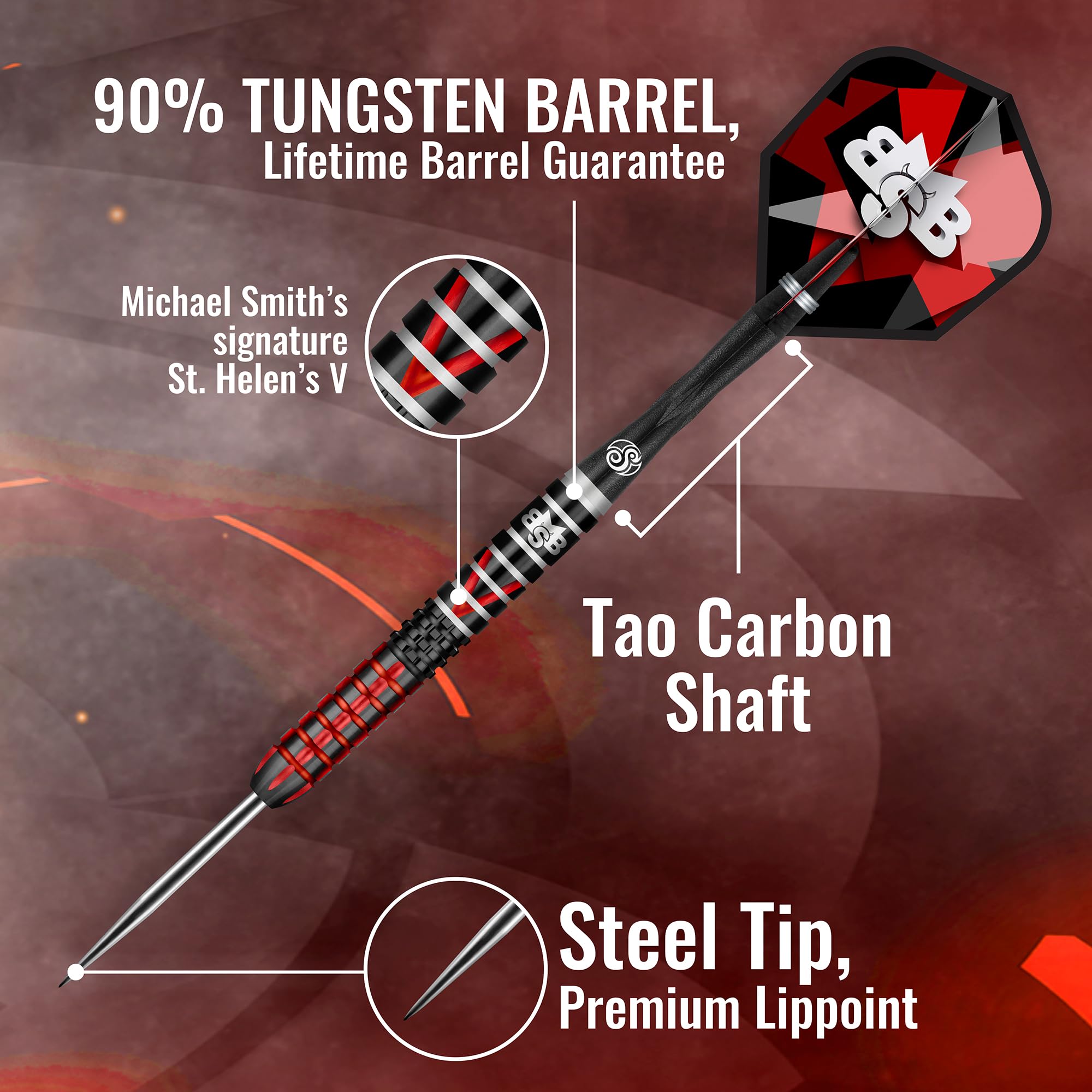 Shot! Darts Michael Smith Defiant Center Weighted 90% Tungsten Pro