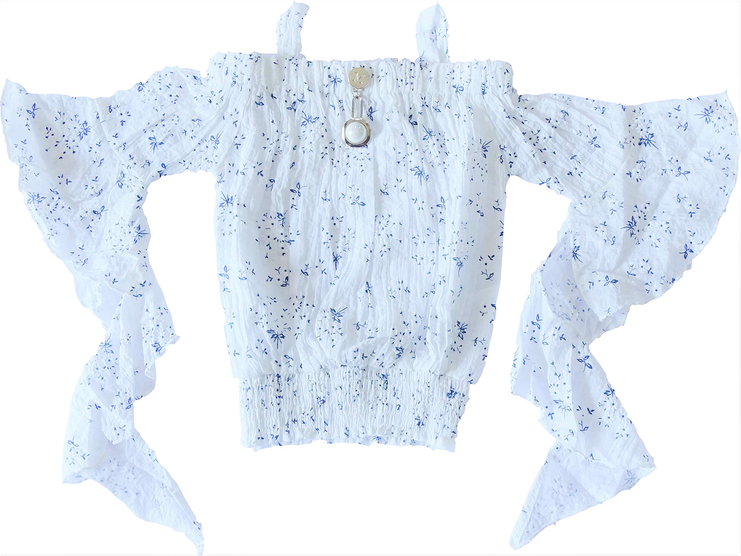 Sayra Lifestyle Baby Girl's White Floral Crop Top for 18-24 Months